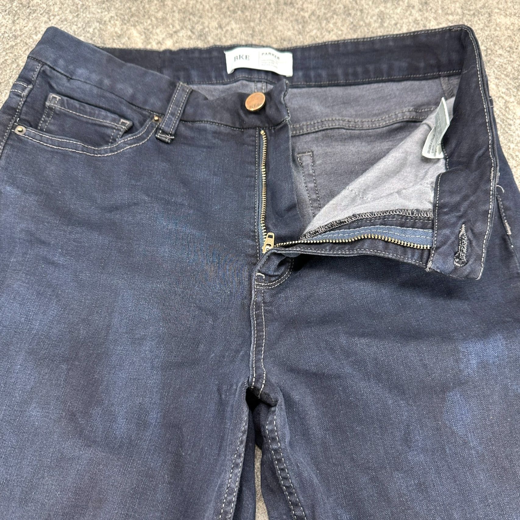 Vintage VINTAGE Buckle Jeans Womens 29x33.5 Black Denim Flared High Rise Stretch Inseam 33.5 Regular Rock Vintage Ladies Womens Size 30" / US 8 / IT 44 - 2 Thumbnail