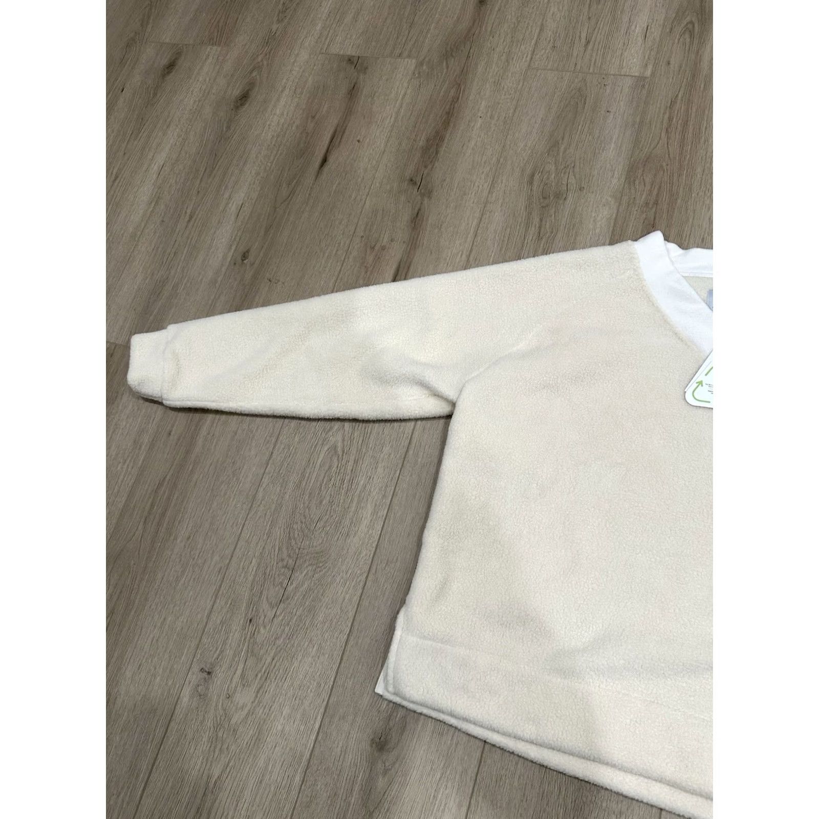 Vintage VINTAGE N/A Dudley Stephens Stanwich Sweatshirt Womens XL Cream V-Neck Pile Fleece Size XL / US 12-14 / IT 48-50 - 4 Thumbnail