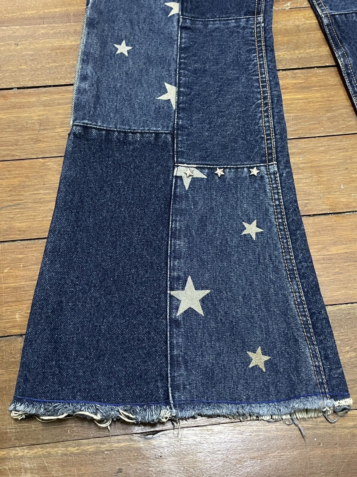Japanese Brand × Vintage Rare Design Vintage Brand CAT Patchwork Jeans 1990s Size US 26 / EU 42 - 5 Thumbnail