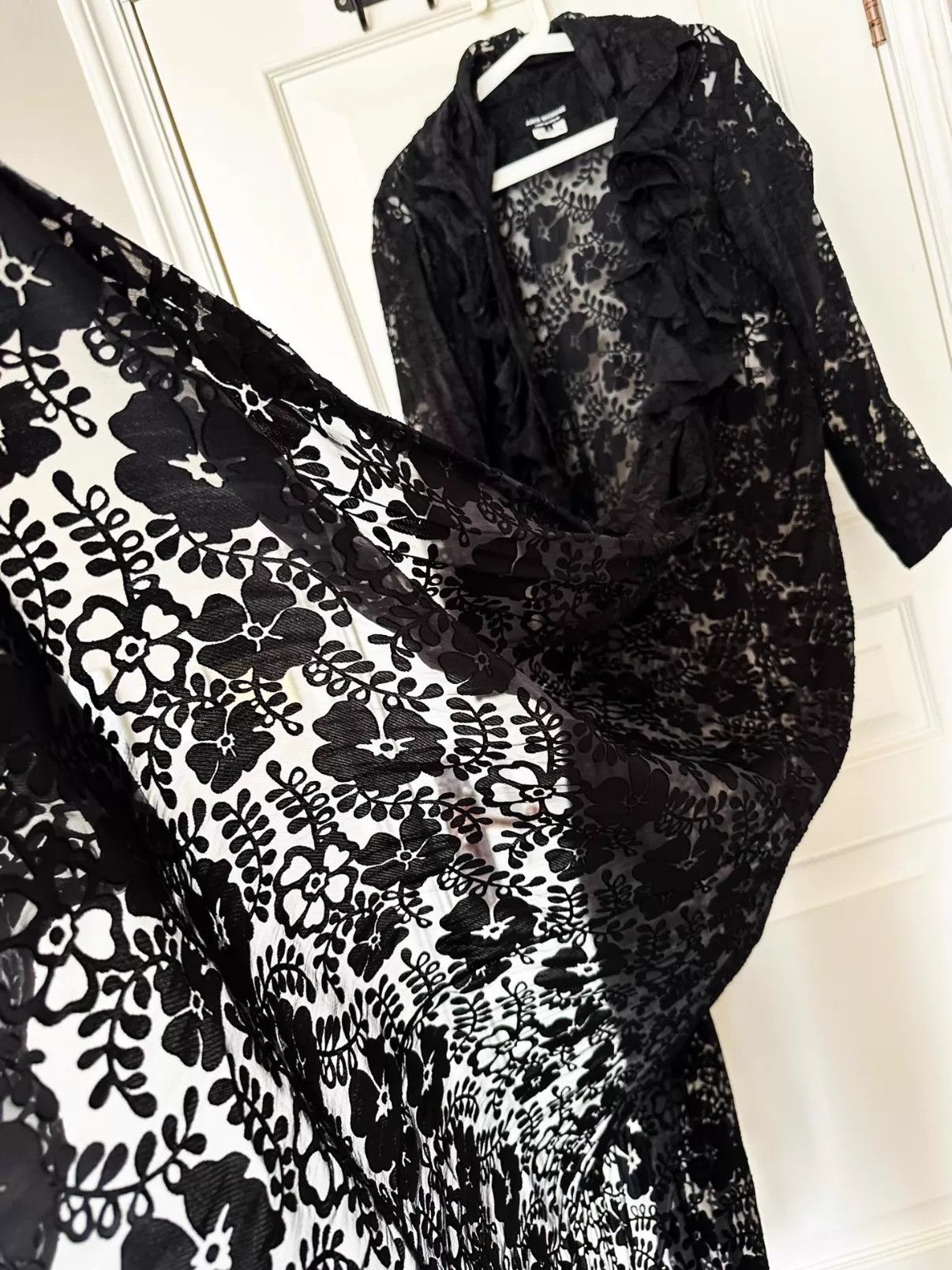 Junya Watanabe JUNYA WATANABE Classic Black Lace Long Coat S Size Size S / US 4 / IT 40 - 1 Thumbnail