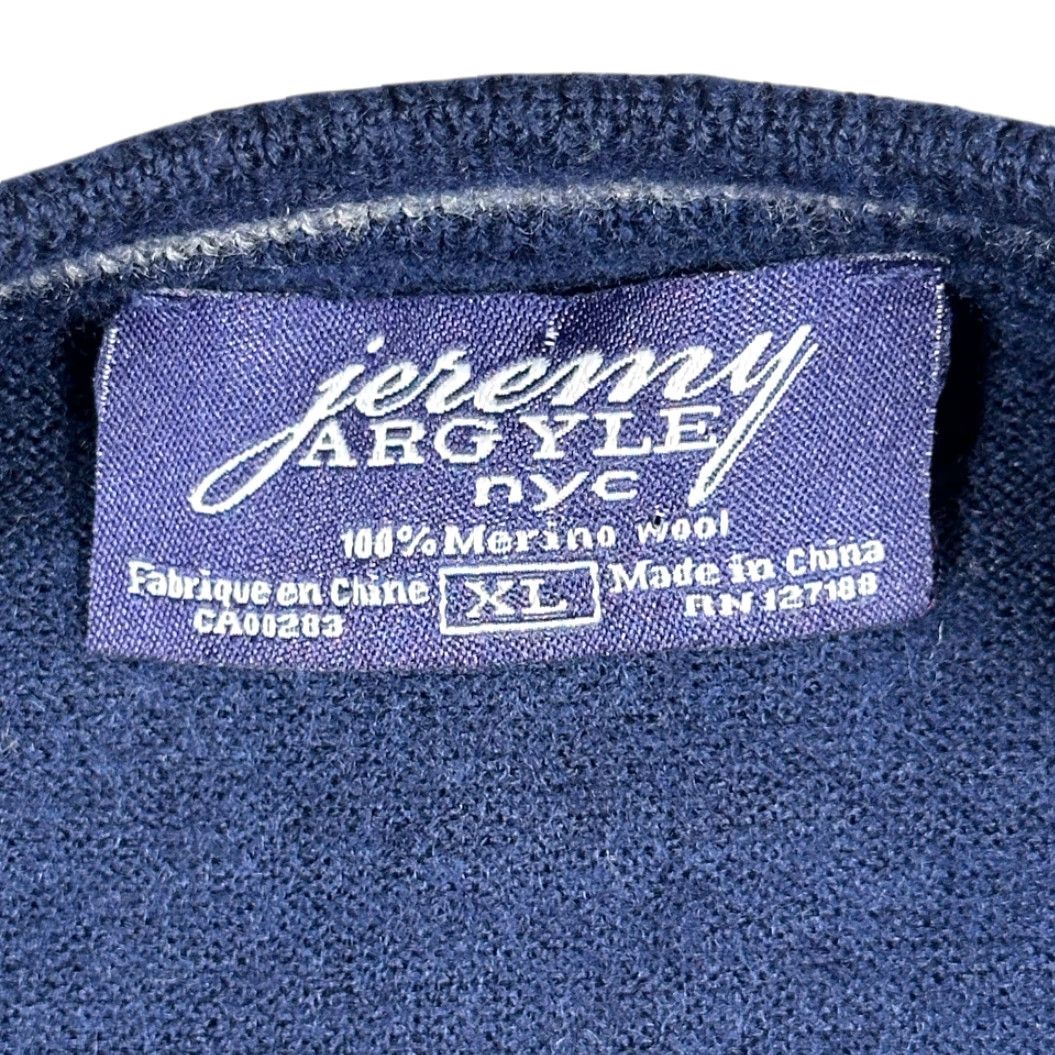 Vintage VINTAGE Jeremy Argyle Sweater Adult XL Blue Merino Wool Knit V-Neck Pullover Men’s Wool XC Size US L / EU 52-54 / 3 - 4 Thumbnail