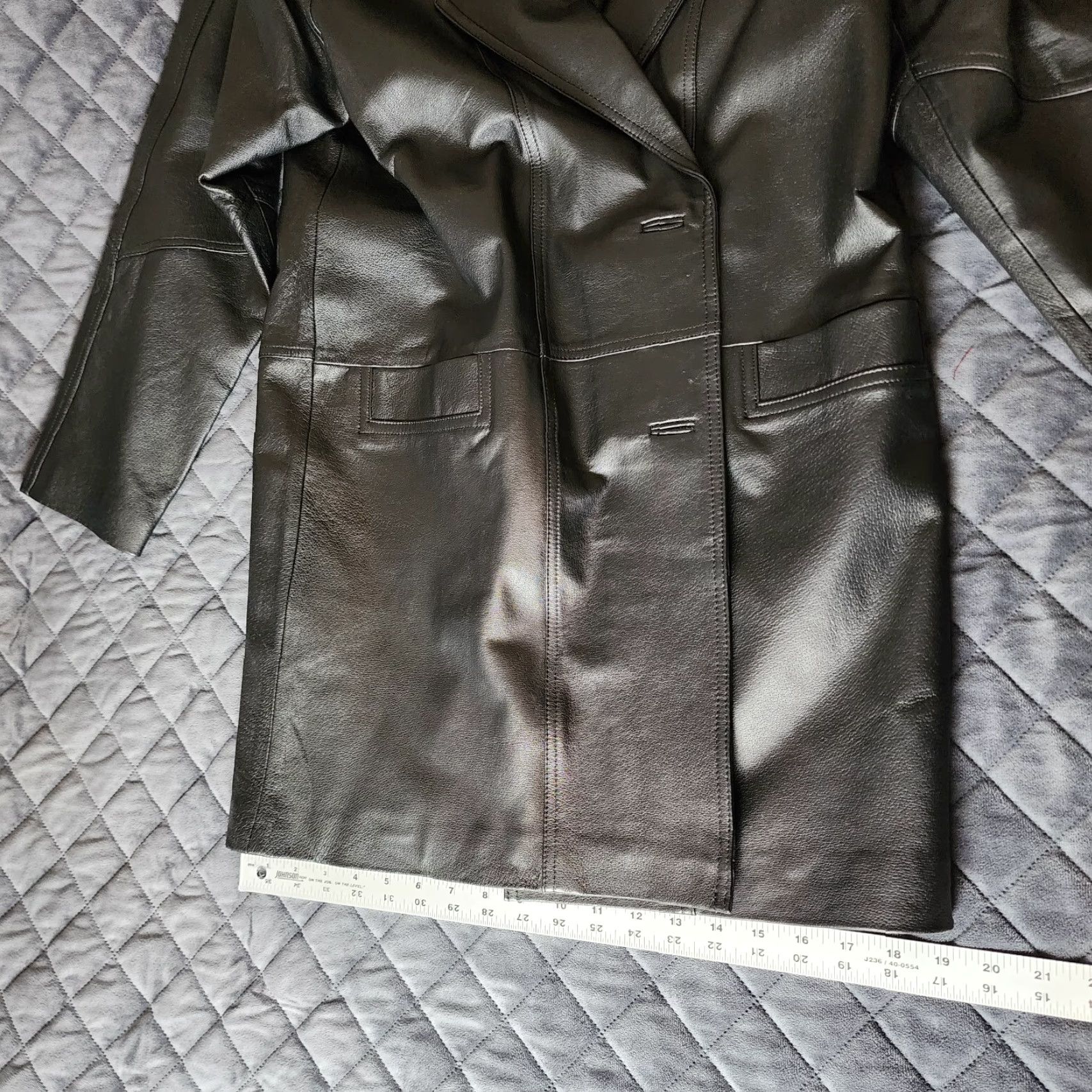 Vintage Tribeca Studio Womens Jacket Zip Front Leather Black Lined Pockets Size Medium Mid-Length Regular Button Pockets Leather Jacket Style Zip Front Metal? Size M / US 6-8 / IT 42-44 - 5 Thumbnail