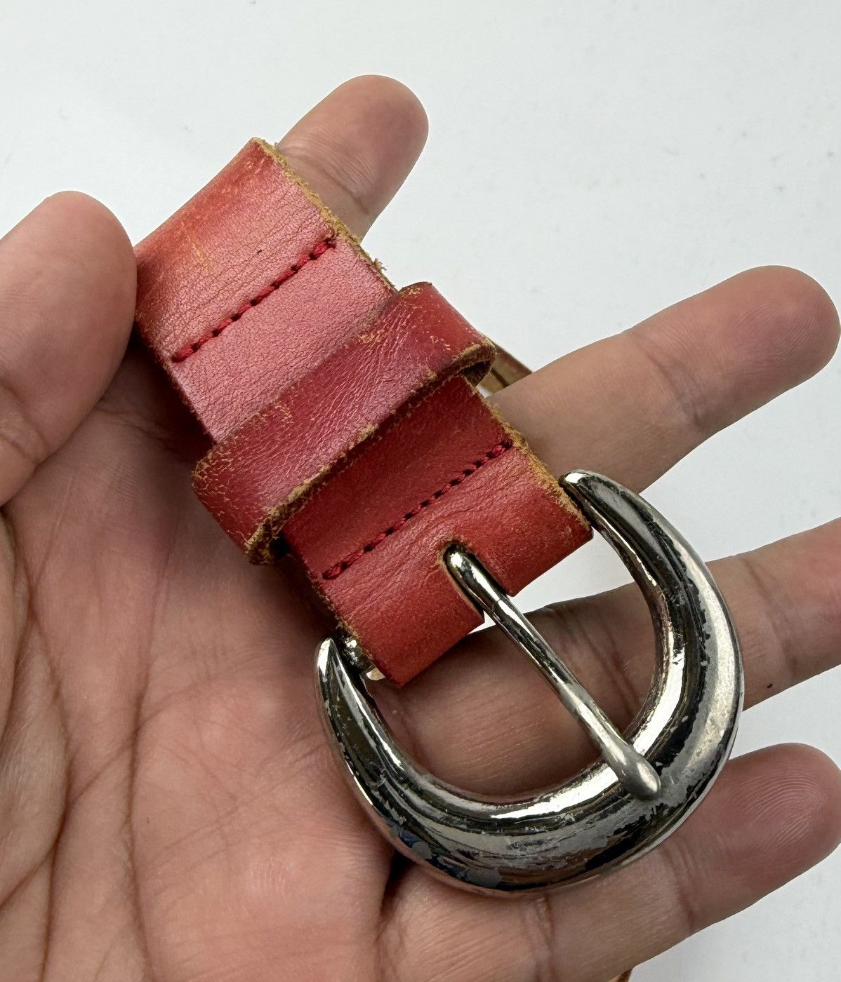 Japanese Brand nice design leather belt tc54 Size 32 - 5 Thumbnail