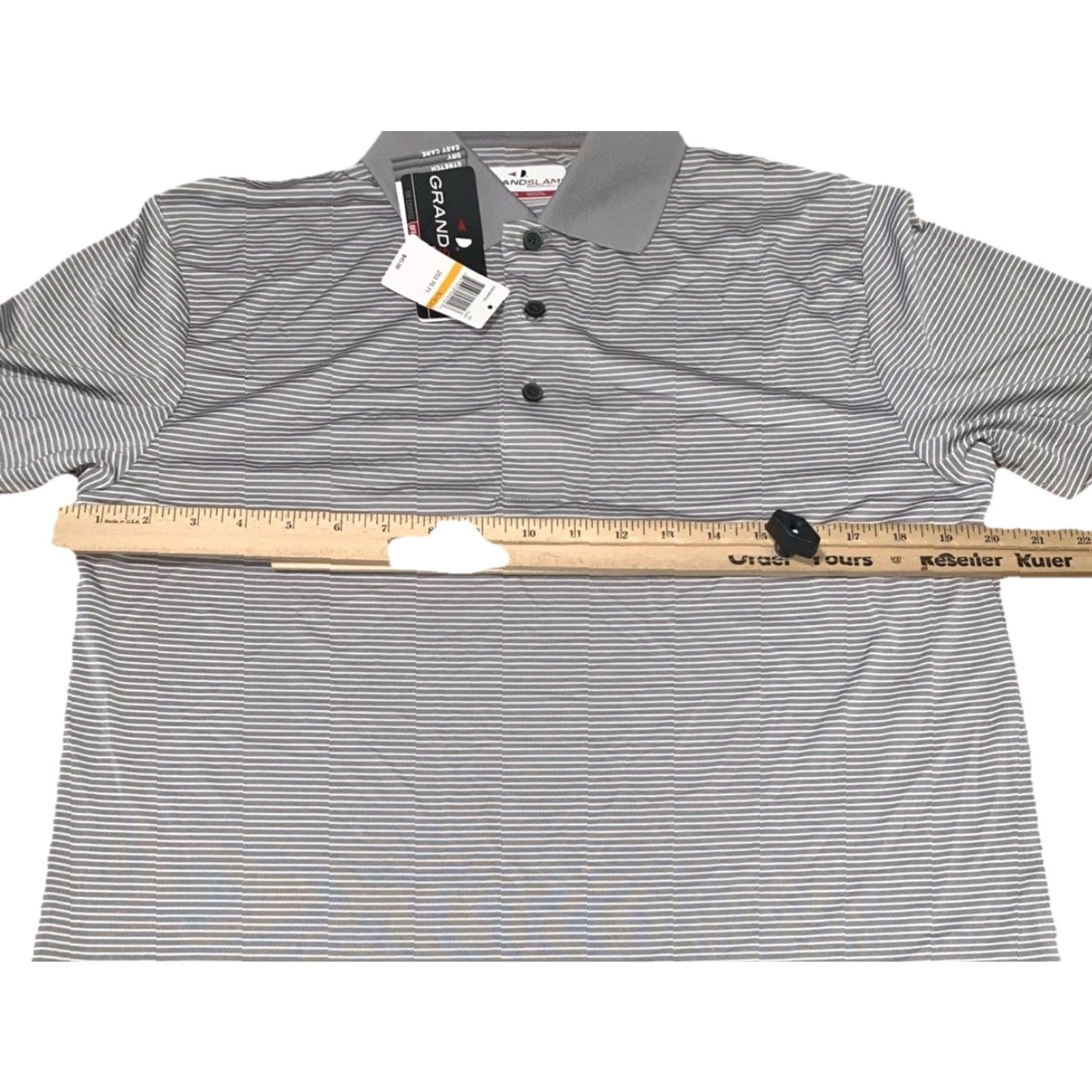 Vintage VINTAGE Grand Slam Performance Polo Gray Striped Mens Golf Polo Shirt Small NWD-12552 Size US S / EU 44-46 / 1 - 5 Thumbnail