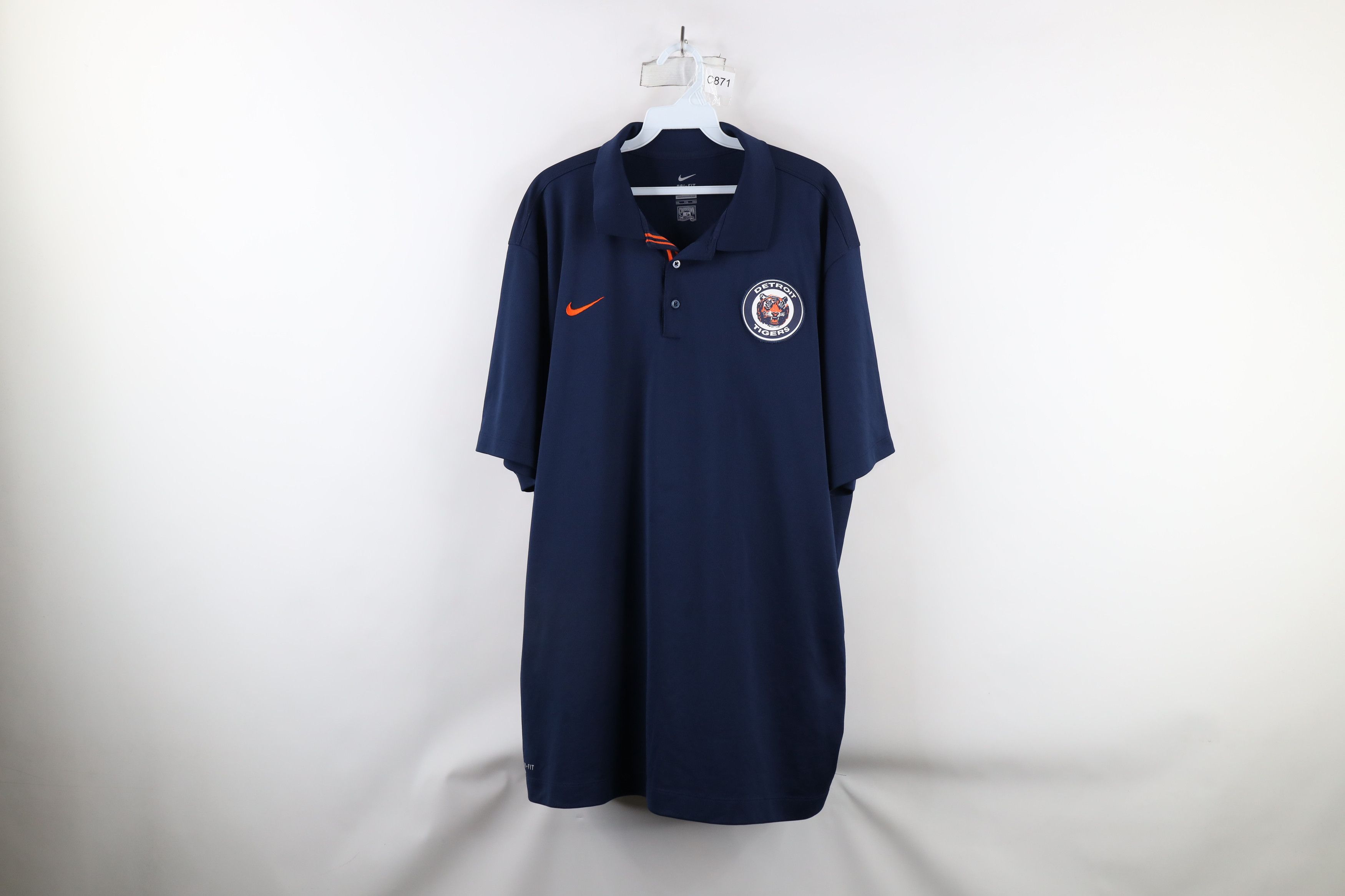 Nike × Vintage Nike Out Detroit Tigers Baseball Collared Polo Shirt Blue Size US XXL / EU 58 / 5 - 1 Thumbnail