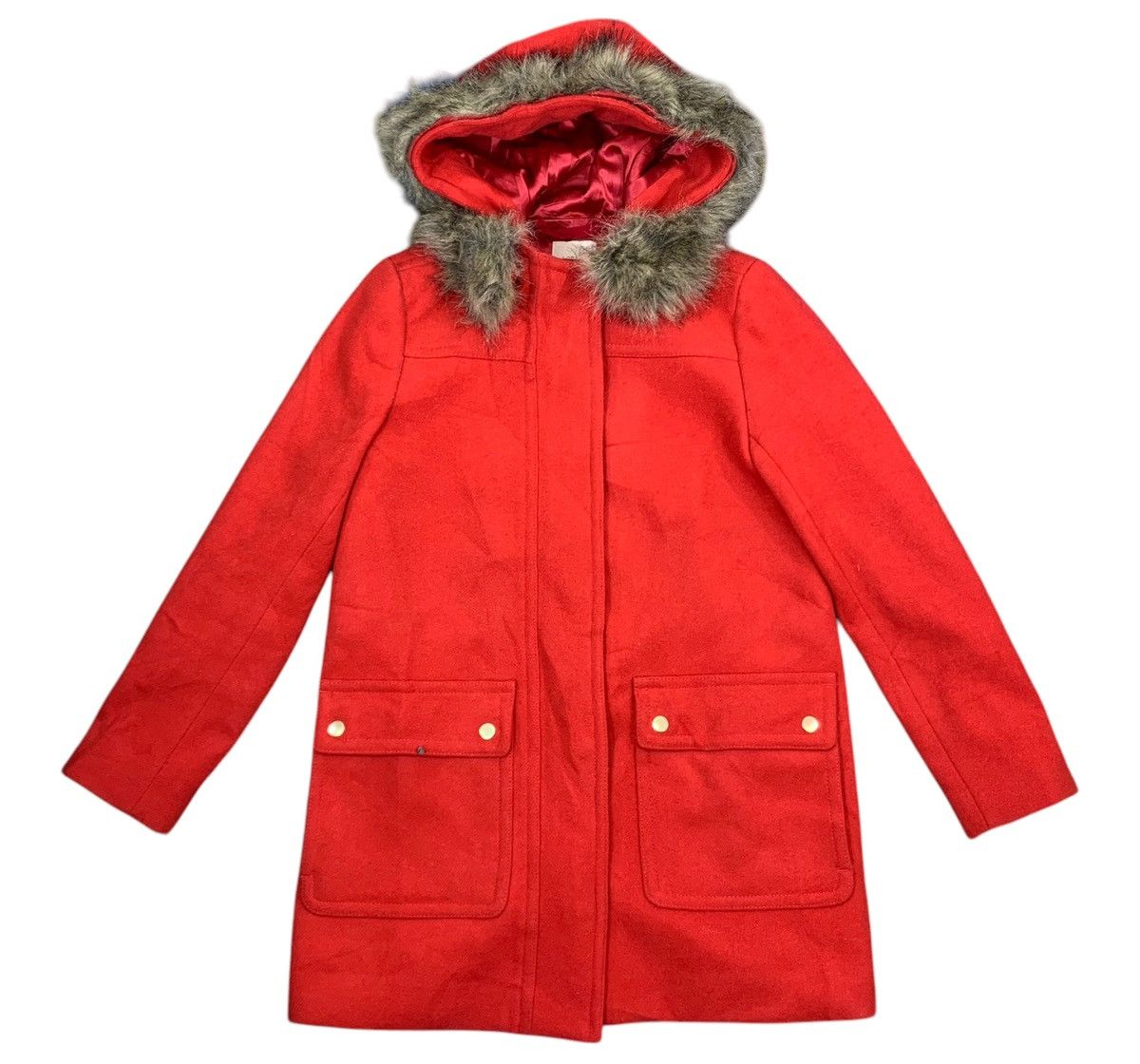 Designer × J.Crew VINTAGE J.CREW WOOL HOODIE OVERCOAT Size XS / US 0-2 / IT 36-38 - 1 Thumbnail