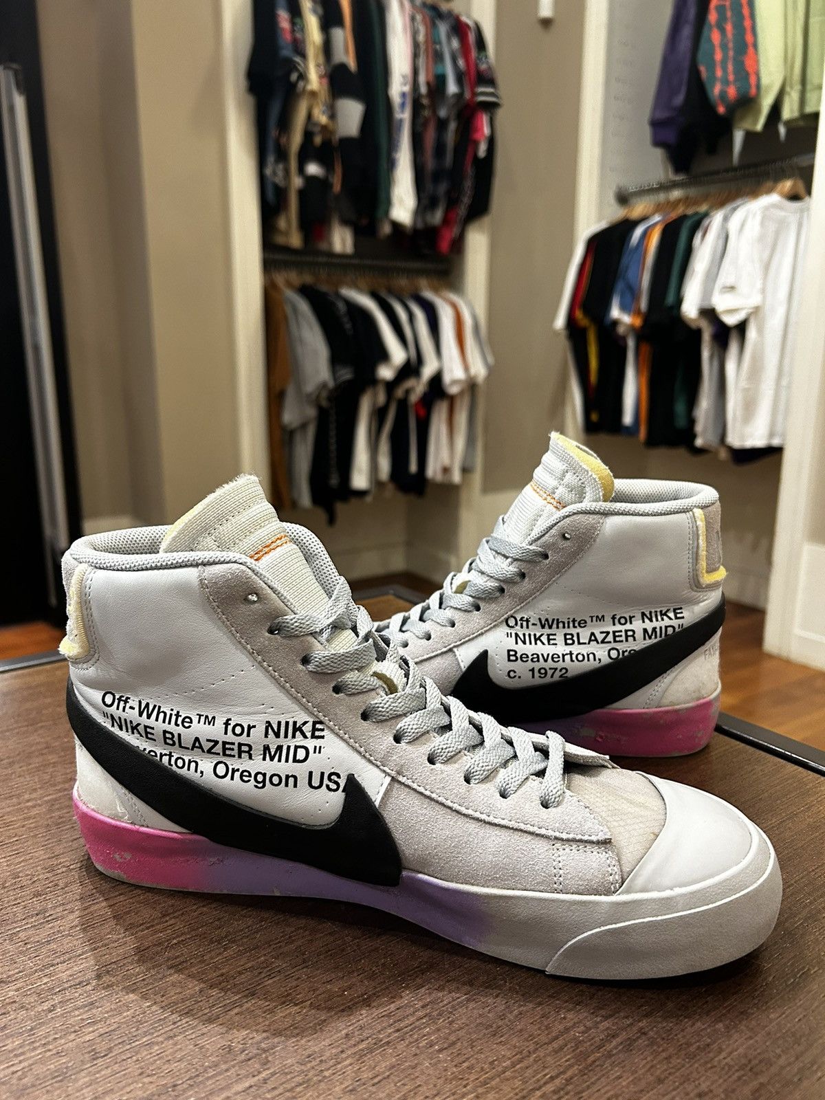 Nike × Off-White Nike Blazer Mid Off-White Wolf Grey Serena Queen Size US 9 / EU 42 - 4 Thumbnail