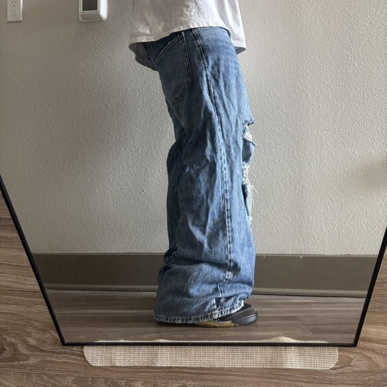 Japanese Brand Crazy Vintage Y2K/2000s Baggy Distressed Skater Wide Leg Denim Jeans! 32x30 Size US 32 / EU 48 - 2 Thumbnail