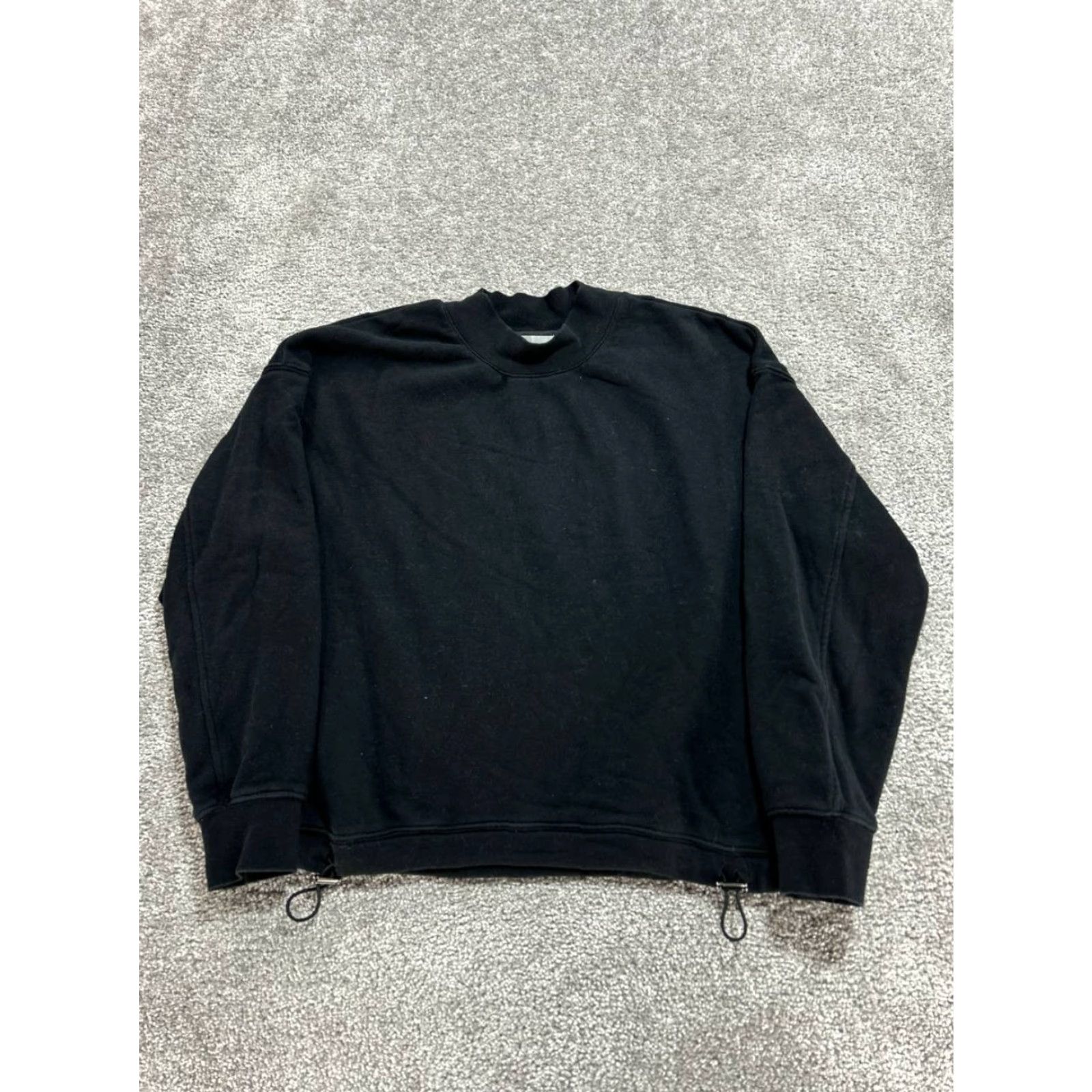 Vince Vince Essential Cropped Sweatshirt Small Black Relaxed Fit Cotton Fleece Lined Shirt Womens Size S / US 4 / IT 40 - 2 Thumbnail