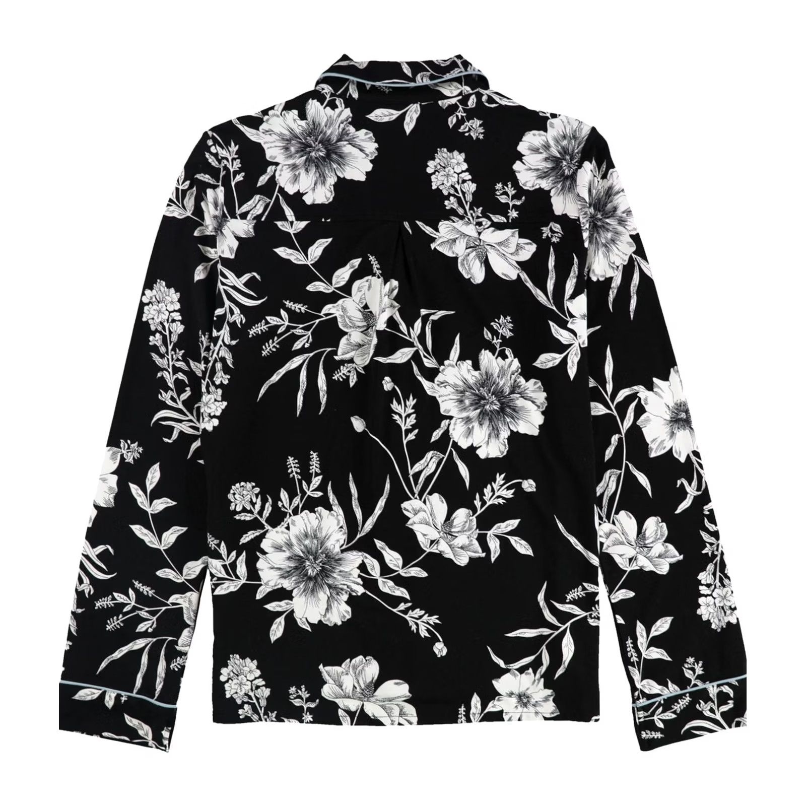Vintage P.J. Salvage Womens Button Down Pajama Tops, Black, S Size ONE SIZE - 2 Thumbnail