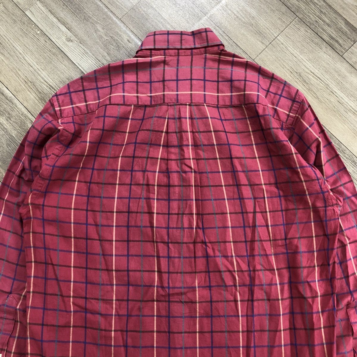 Burberry × Burberry Prorsum × Vintage 🇺🇸 1990s Burberrys Nova Check Iconic Designer Red Longs Shirt Size US M / EU 48-50 / 2 - 13 Thumbnail