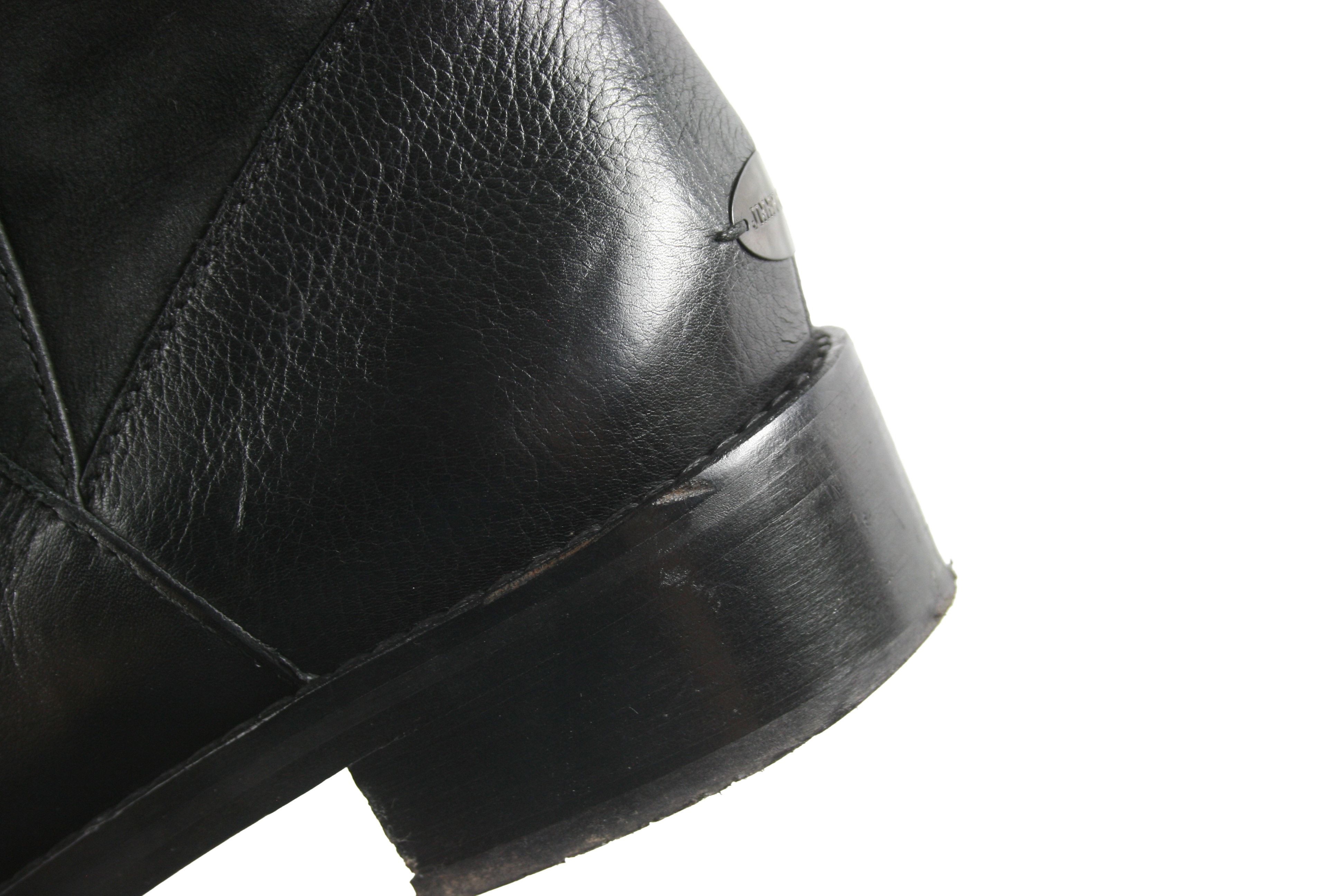 Jimmy Choo Riding Belted Knee High Leather Suede Boots Size US 8 / IT 38 - 9 Thumbnail