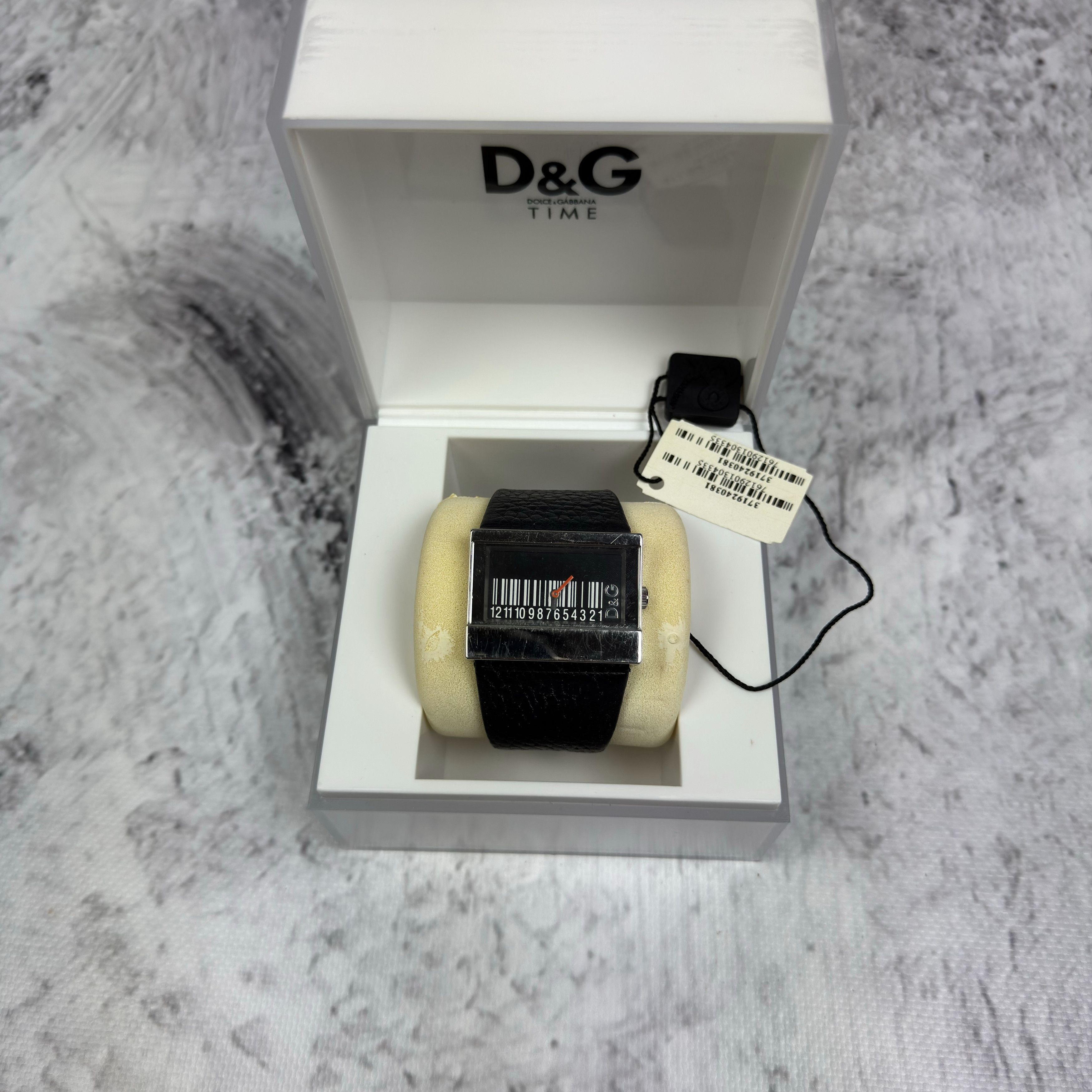 Dolce & Gabbana D&G Black Leather Water Resistance Barcode Wrist Watch Size ONE SIZE - 2 Thumbnail