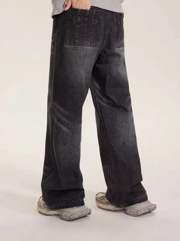 Japanese Brand VIBE Vintage washed ripple heavy rare straight leg jeans Size US 34 / EU 50 - 4 Thumbnail