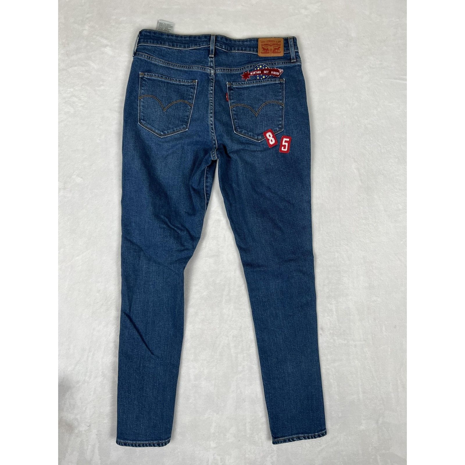 Levi's Levi's Jeans Women's 31 Blue Skinny Distressed Patchwork Den Size 31" - 7 Thumbnail