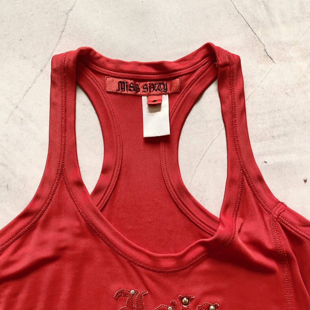 Miss Sixty RARE Miss Sixty Vintage Studded Big Logo Tank Top Y2K Size S / US 4 / IT 40 - 4 Thumbnail