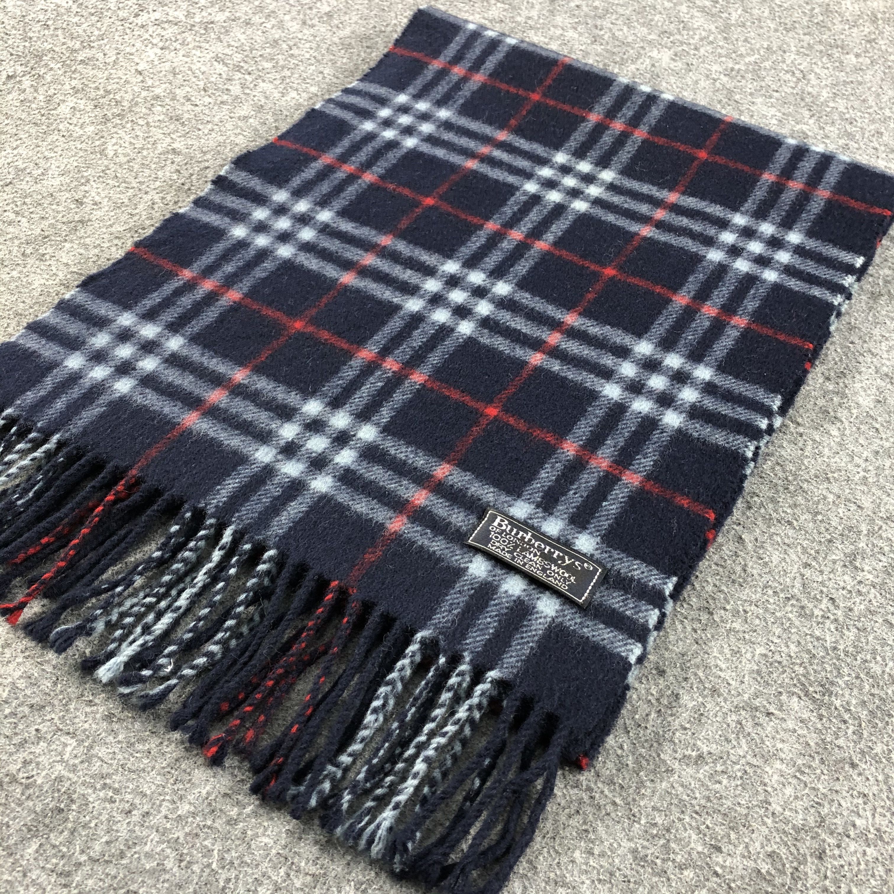 Burberry Burberrys Nova Check Blue Wool Scarf Muffler V695 Size ONE SIZE - 3 Thumbnail