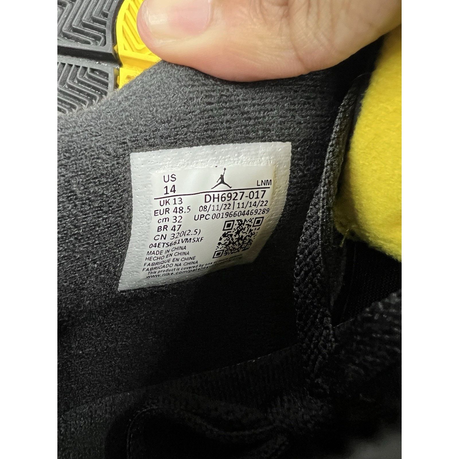 Jordan Brand Air Jordan 4 Retro Thunder (2023) Size 14 (DH6927-017) Size US 14 / EU 47 - 7 Thumbnail