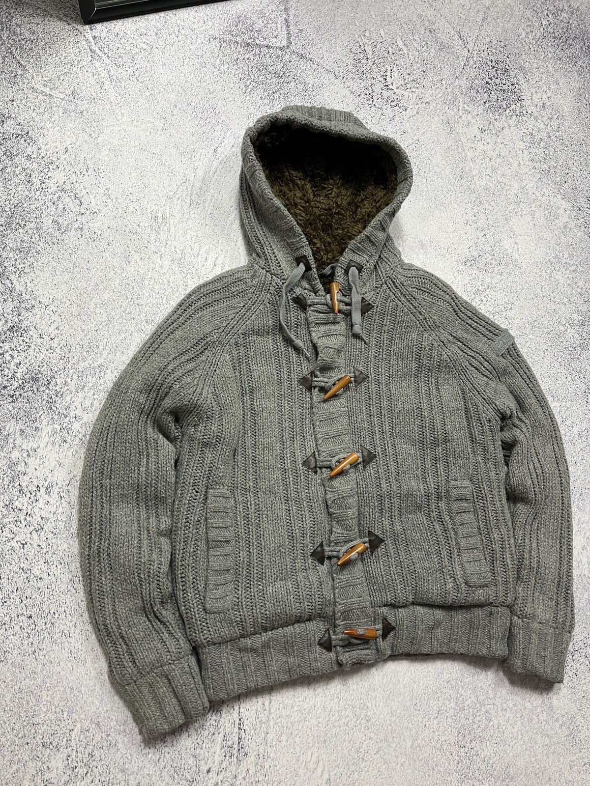 Wool Schott Blouson Cabler SCHOTT NYC CABLE KNIT Faux Sherpa LINED