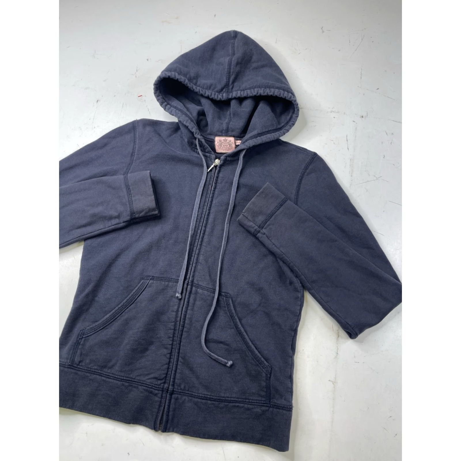 Juicy Couture VINTAGE Juicy Couture Hoodie Full Zip Y2K Barbiecore Velour Blue with Logo Womens M Size M / US 6-8 / IT 42-44 - 2 Thumbnail