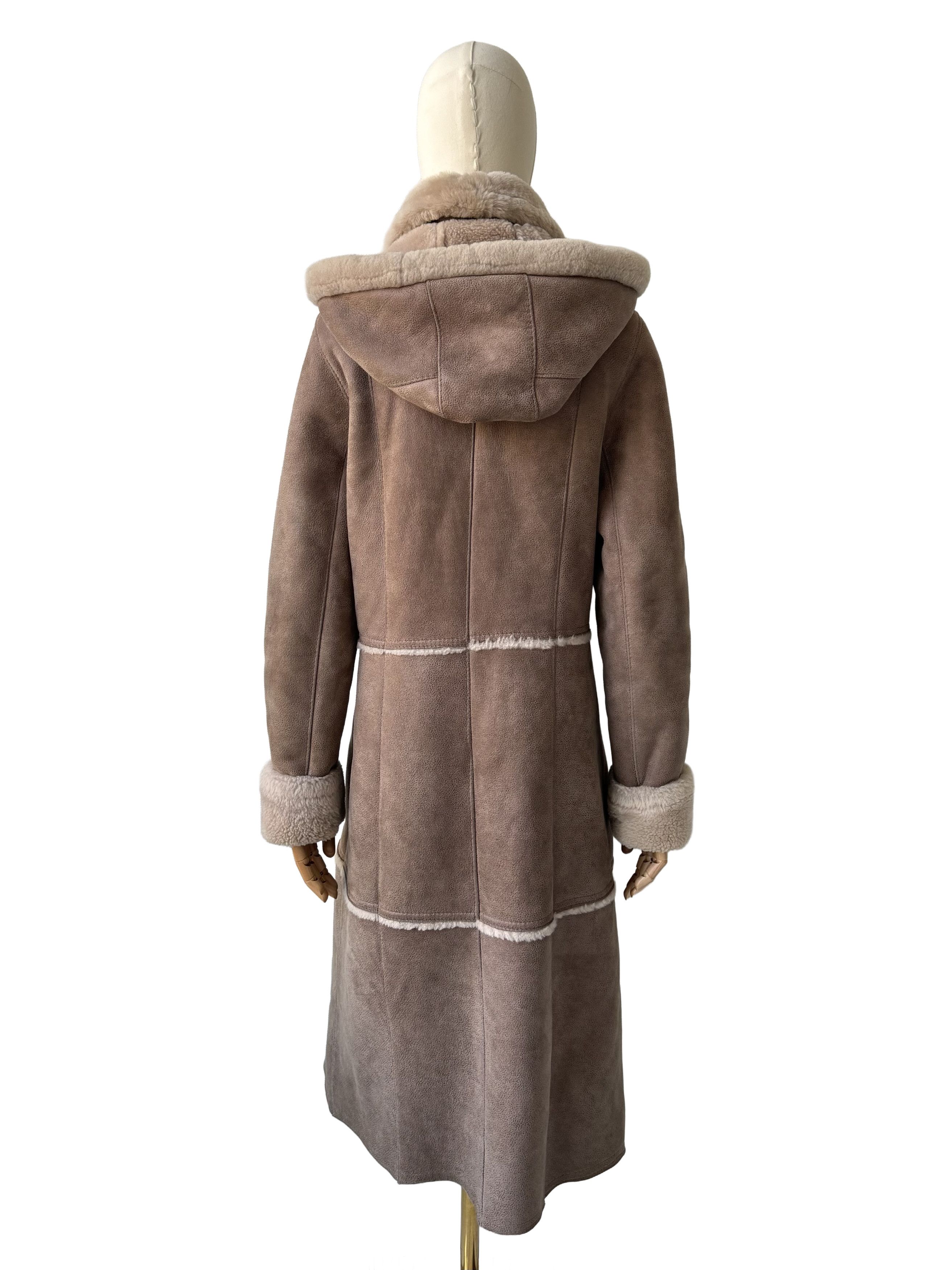 Vintage Vintage Sheepskin Shearling Coat Hooded Long Winter Jacket Size M / US 6-8 / IT 42-44 - 5 Thumbnail