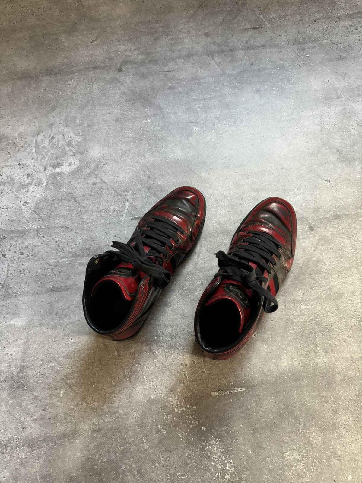 Gucci Gucci ‘GG’ Logo Black/Red High-Top Sneakers Size US 9.5 / EU 42-43 - 11 Thumbnail