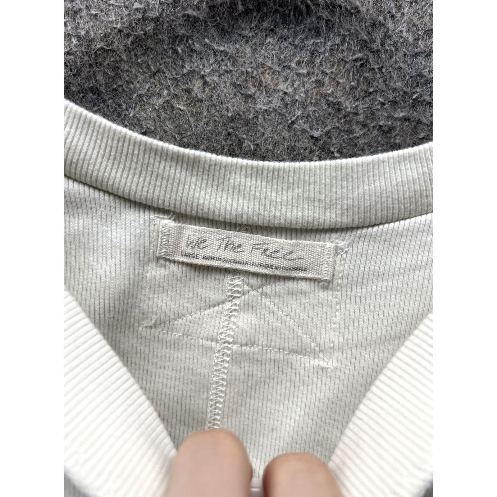 Free People Free People Tank Top Women Large White Cropped Crew Neck Knit Jersey We The Free Size L / US 10 / IT 46 - 3 Thumbnail
