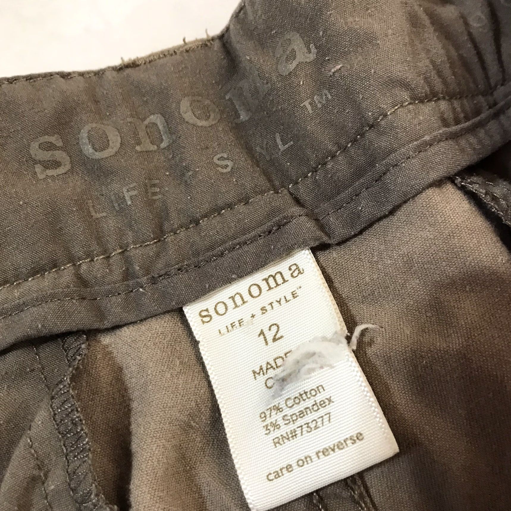 Vintage Sonoma Khaki Capri Pants Womens Size 12 Beige Casual Workwear Stretch Size ONE SIZE - 4 Thumbnail
