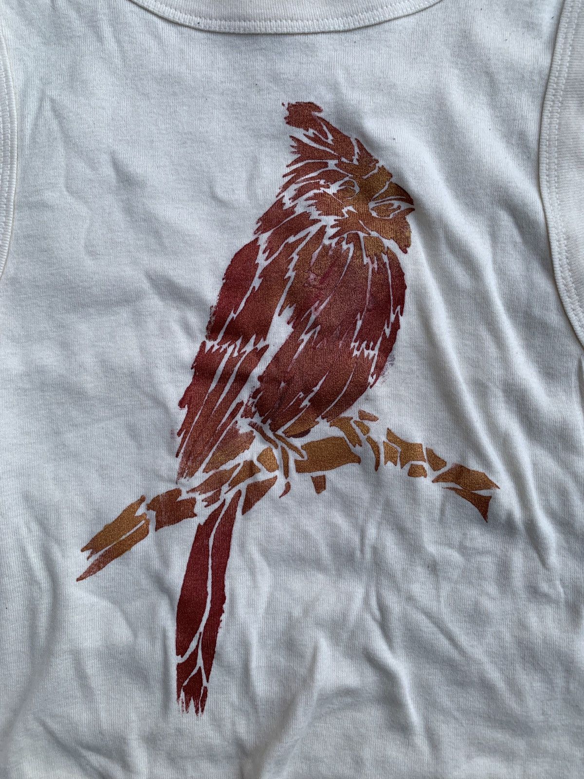 Other Alexa Varano Third Wolf Hand Painted Cardinal Yoga Tanktop Size S / US 4 / IT 40 - 3 Thumbnail