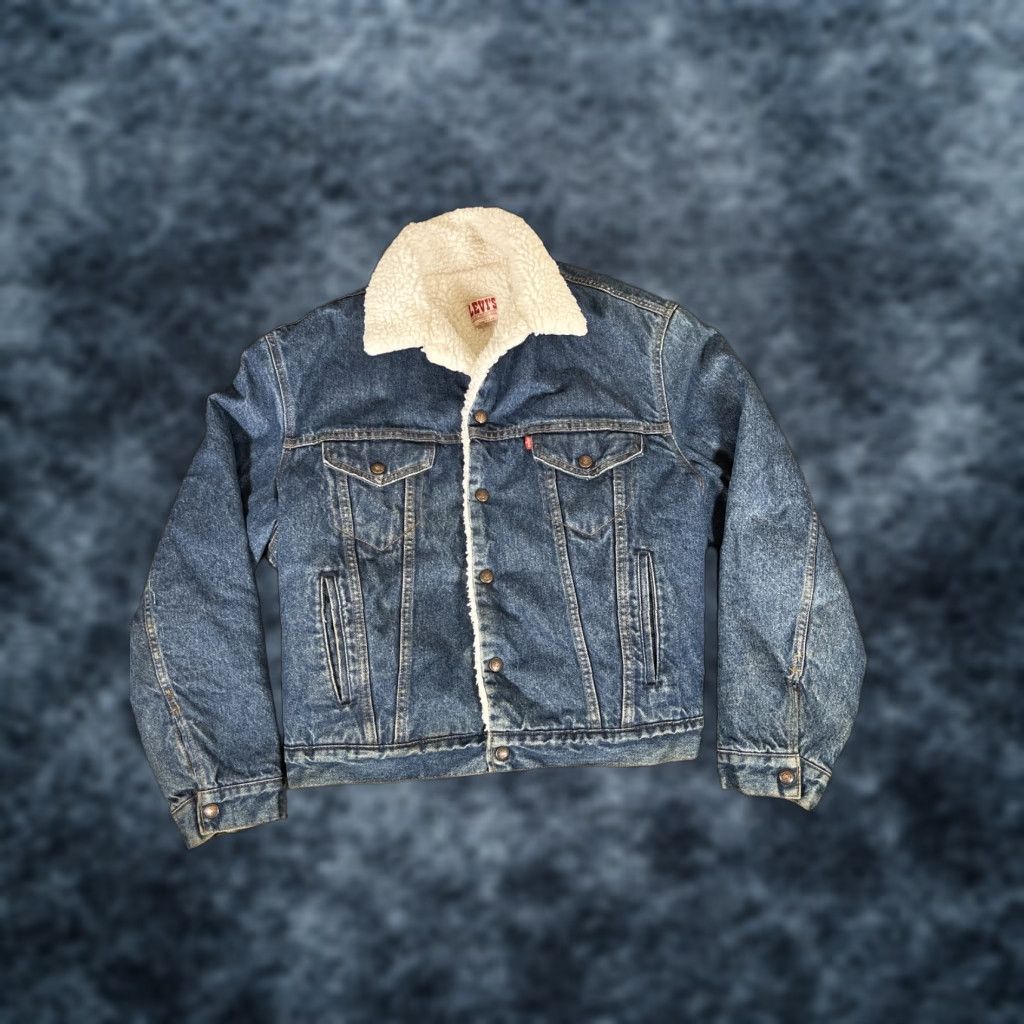Levi's VINTAGE Levi's Trucker Jacket Men 46 REG Blue Sherpa Lined Denim USA Made San Francisco 80s Size US S / EU 44-46 / 1 - 1 Thumbnail