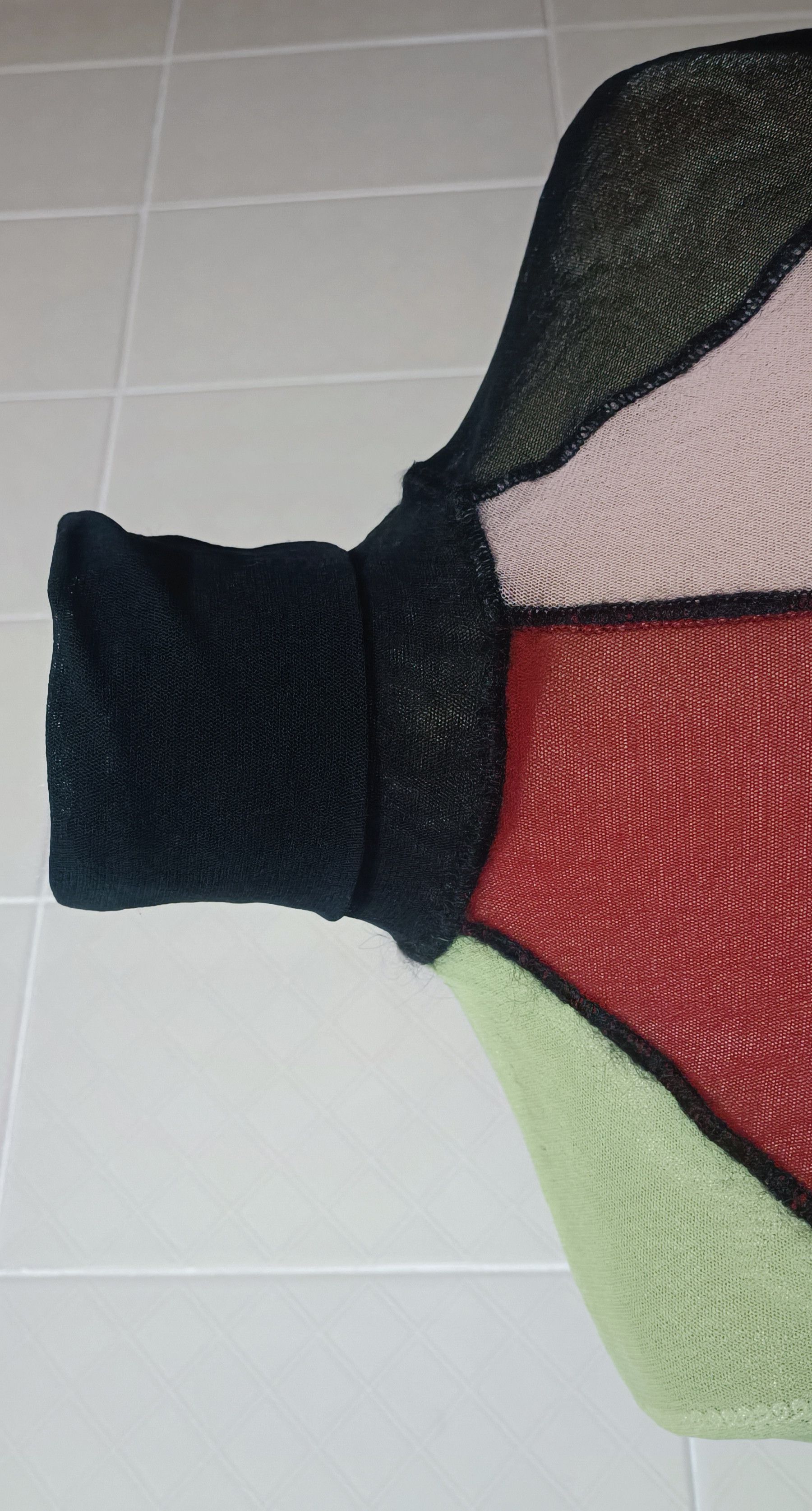 Jean Paul Gaultier 90's - color block turtleneck mesh top Size L / US 10 / IT 46 - 4 Thumbnail