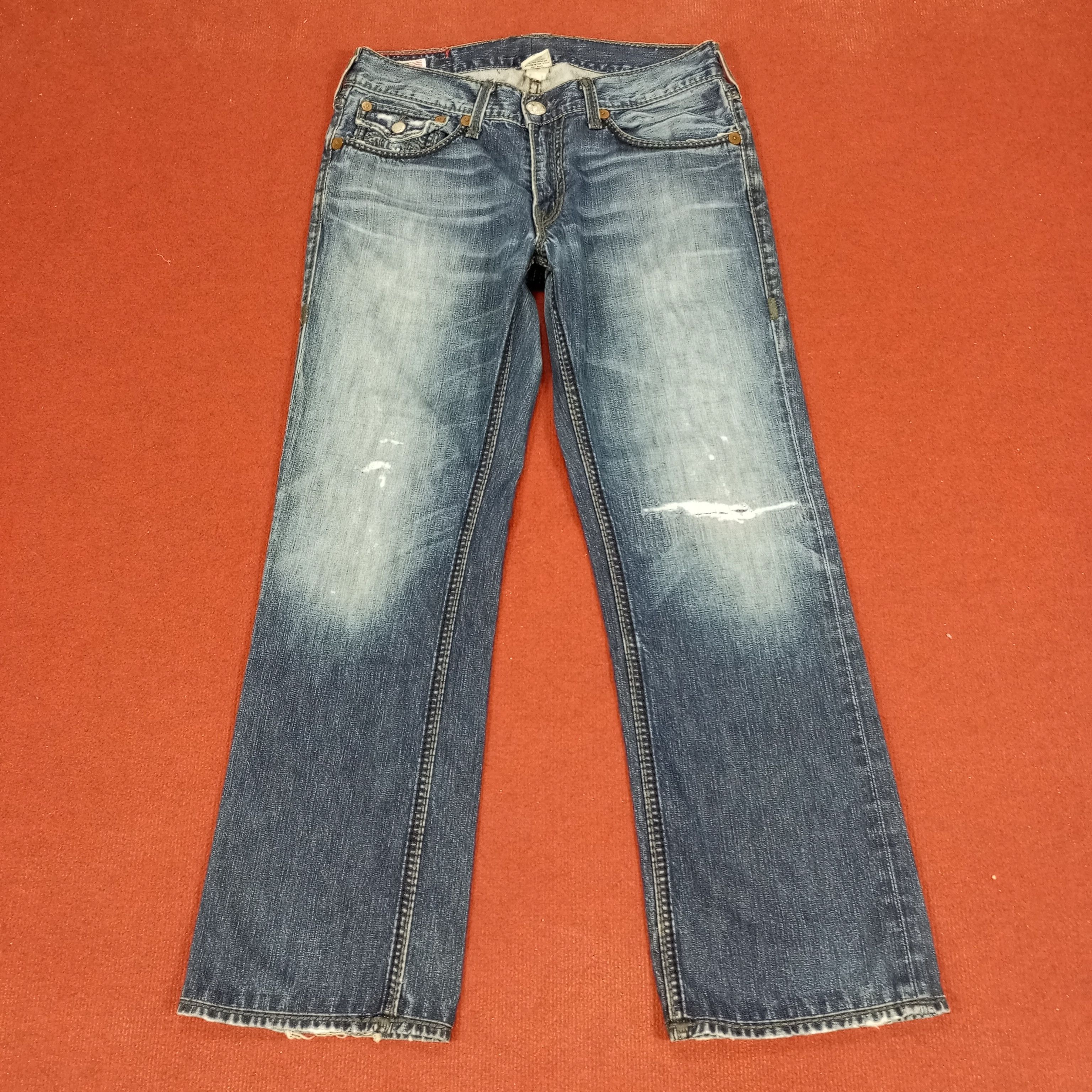 True Religion × Vintage True Religion Ricky Giant Big T Streetwear Style Jeans Size US 34 / EU 50 - 4 Thumbnail