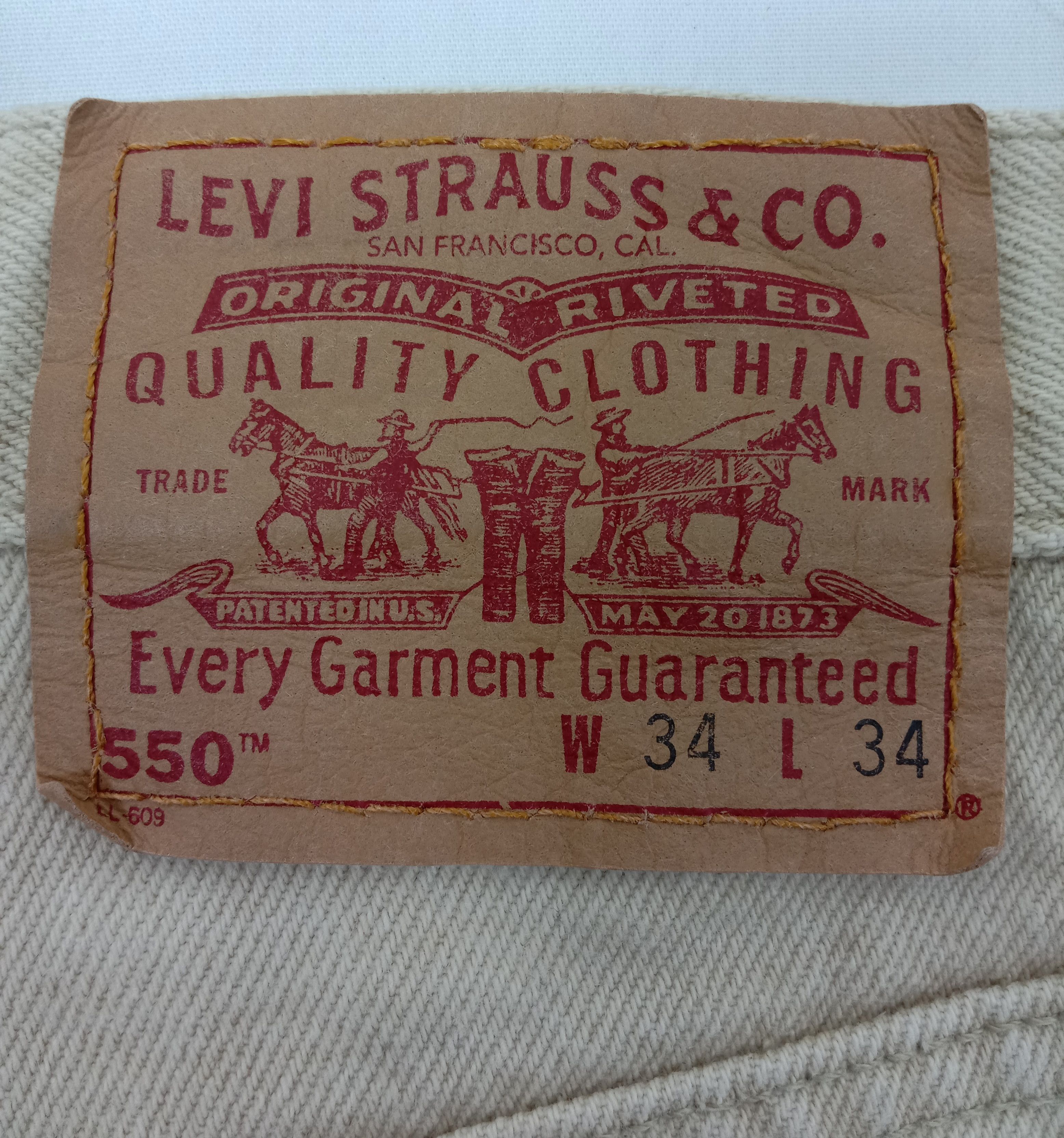 Levi's Vintage 90s Levi's 550 Jeans Faded Khaki Denim Size US 34 / EU 50 - 14 Thumbnail