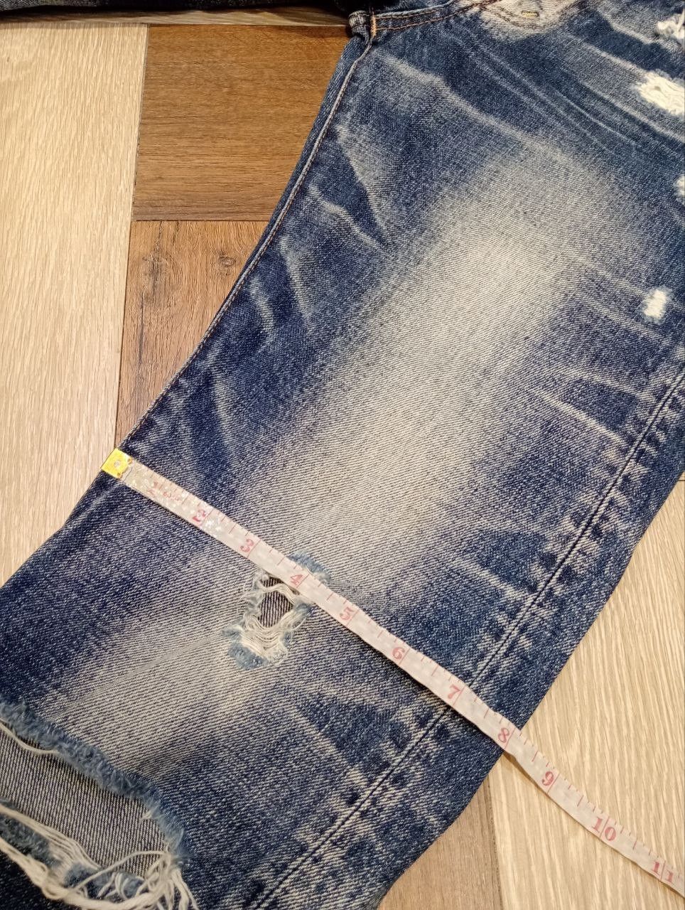 Japanese Brand RNA THE ALTERNATIVE SYNDROME BLUE DISTRESSED DENIM PANTS Size US 31 - 18 Thumbnail