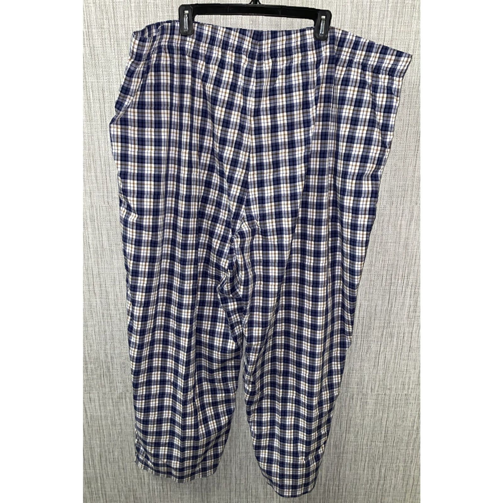 Cremieux Cremieux Pajama Pants Mens 4XB Blue/White Plaid NWT Big & Tall 100% Cotton Size US 39 - 4 Thumbnail