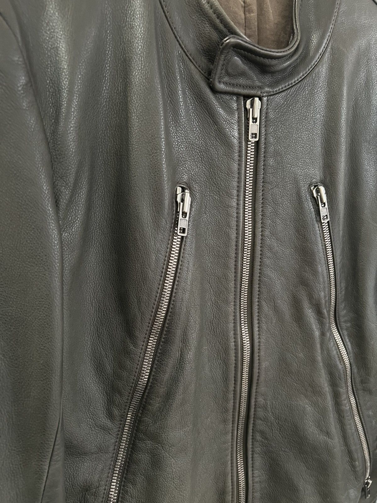 Green- Margiela 5 zip Leather Jacket