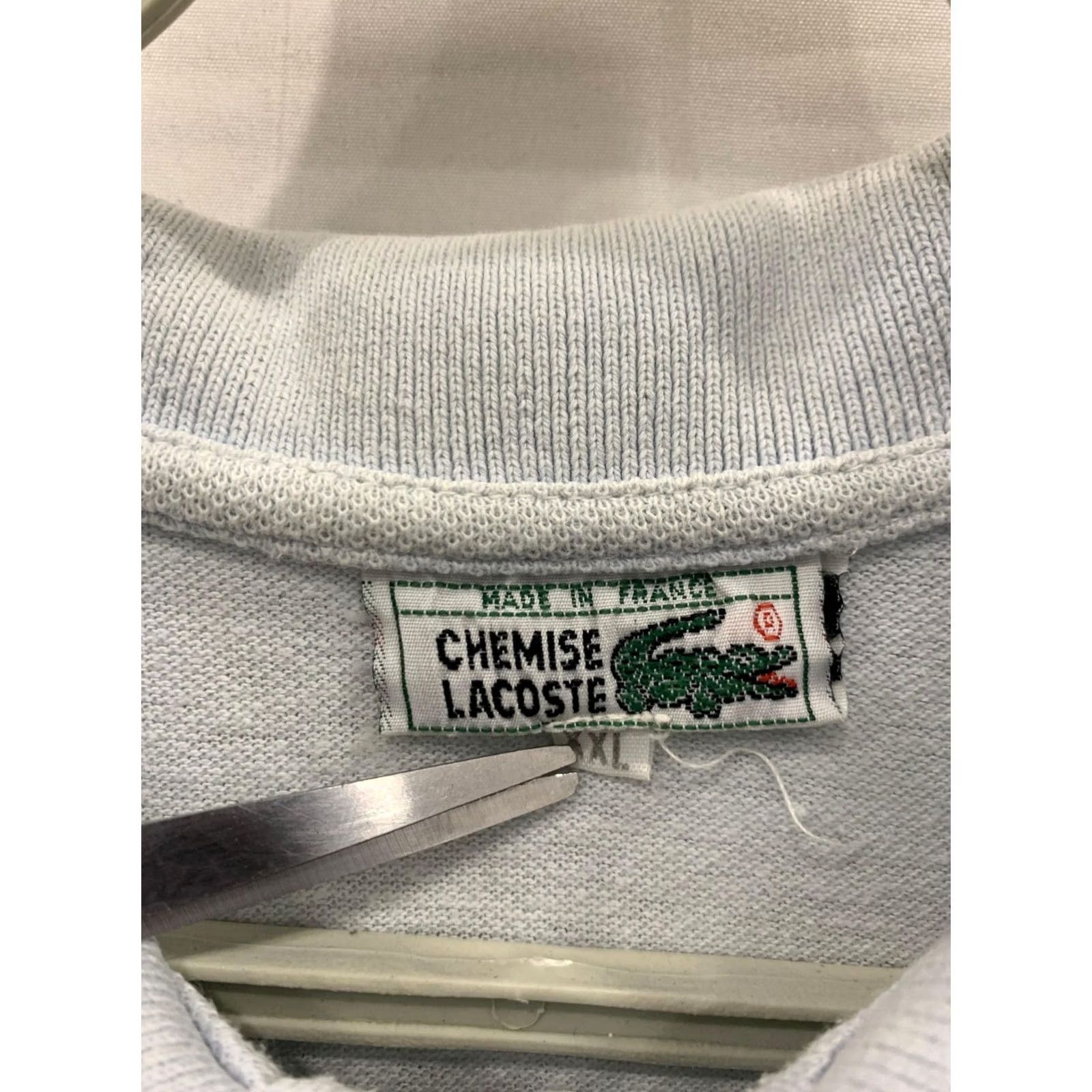 Lacoste VINTAGE Lacoste Polo Shirt Made in France Adult XXL Light Blue 100% Cotton Size US XXL / EU 58 / 5 - 3 Thumbnail