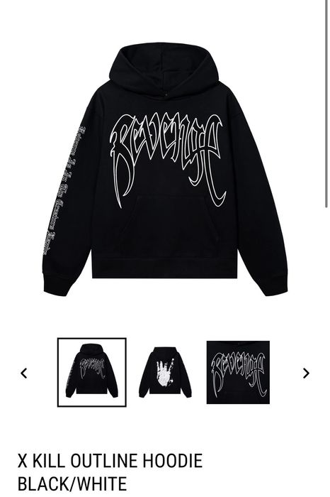 Revenge Revenge X Kill Outline Hoodie Blackwhite Grailed