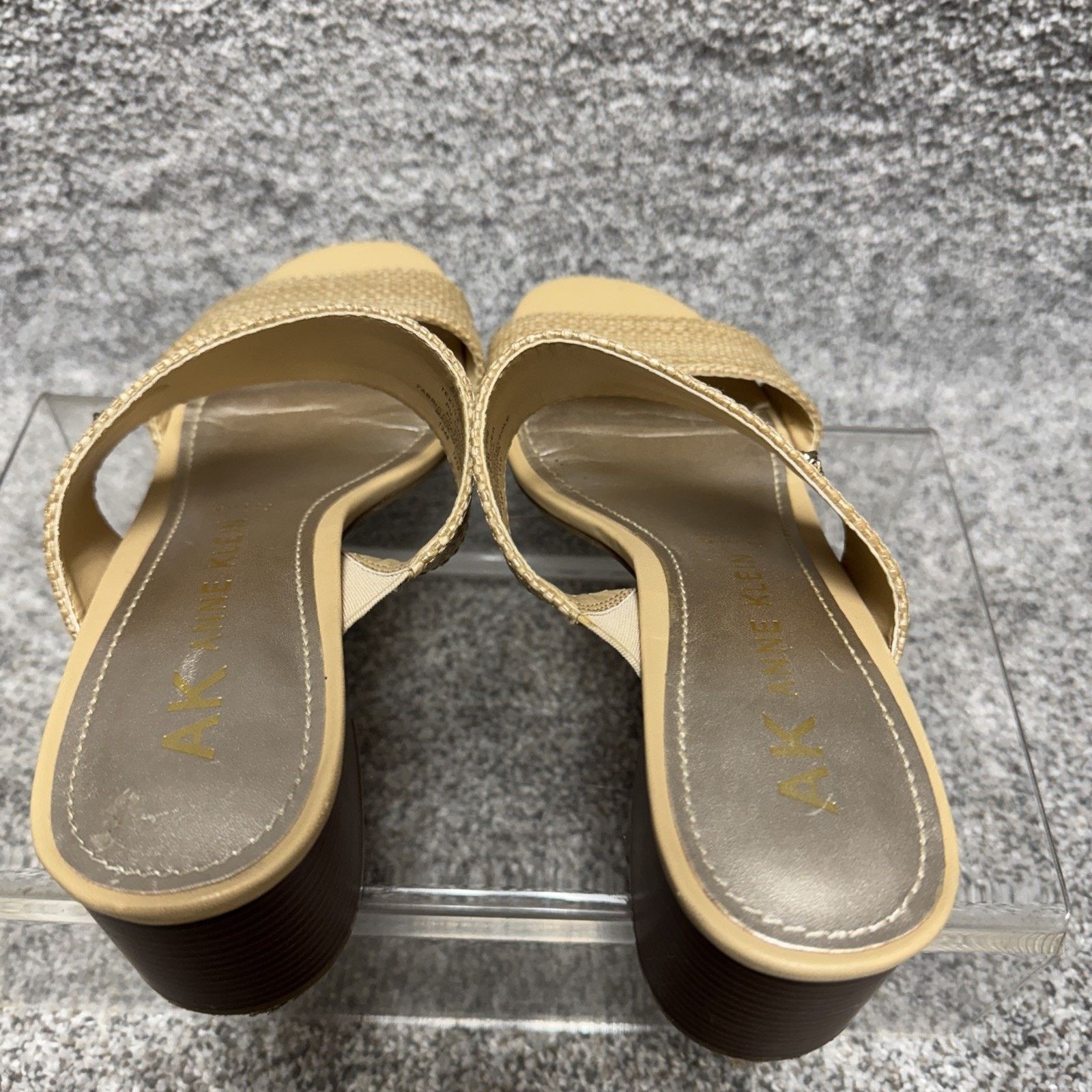 Anne Klein Anne Klein Sandals Women 7.5M Chic Block Heel Textured Retro Size US 7.5 / IT 37.5 - 6 Thumbnail