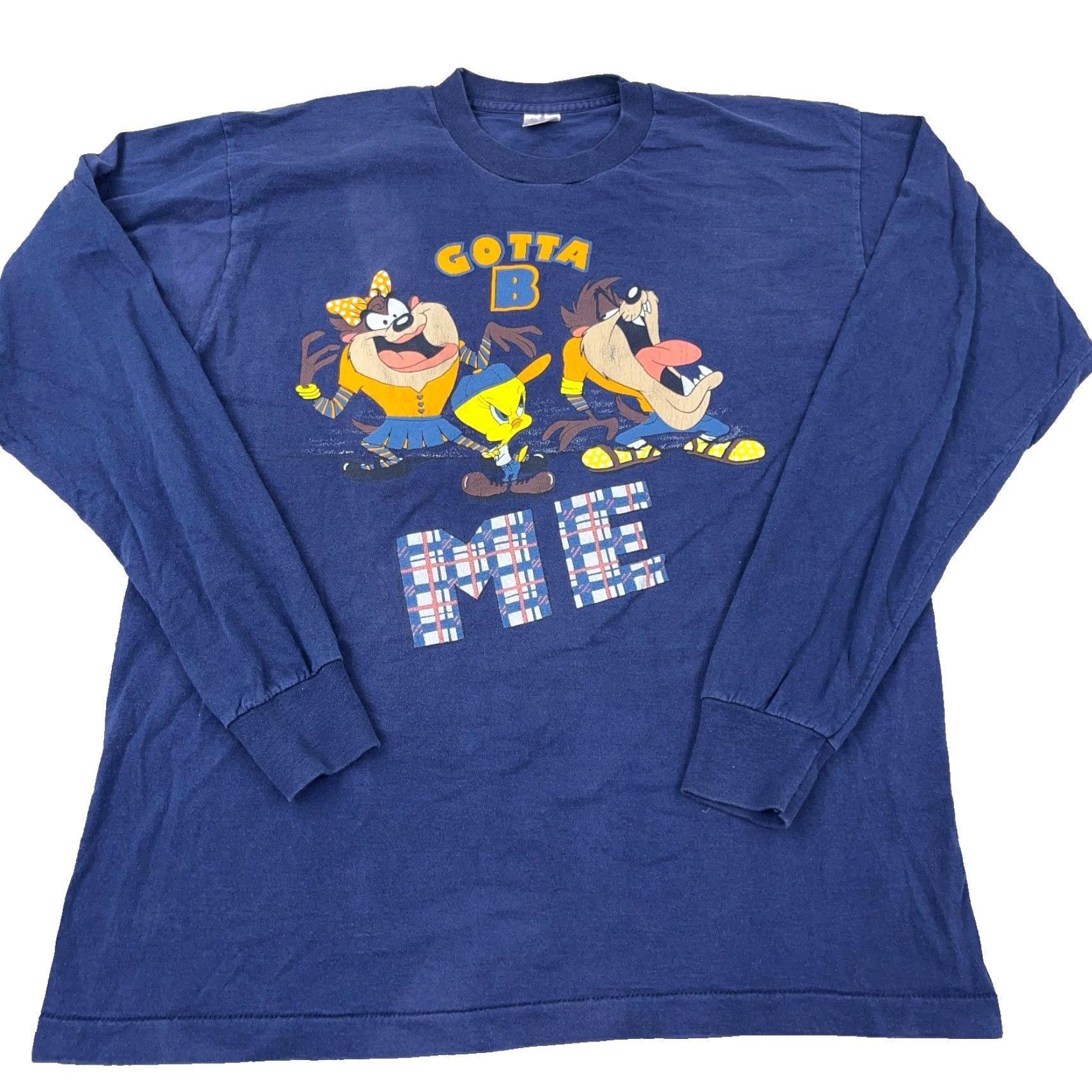 Fruit Of The Loom VINTAGE Looney Tunes Shirt Men XL Taz Tasmanian Devil Tweety 90s Single Stitch Nike Size US XL / EU 56 / 4 - 2 Thumbnail