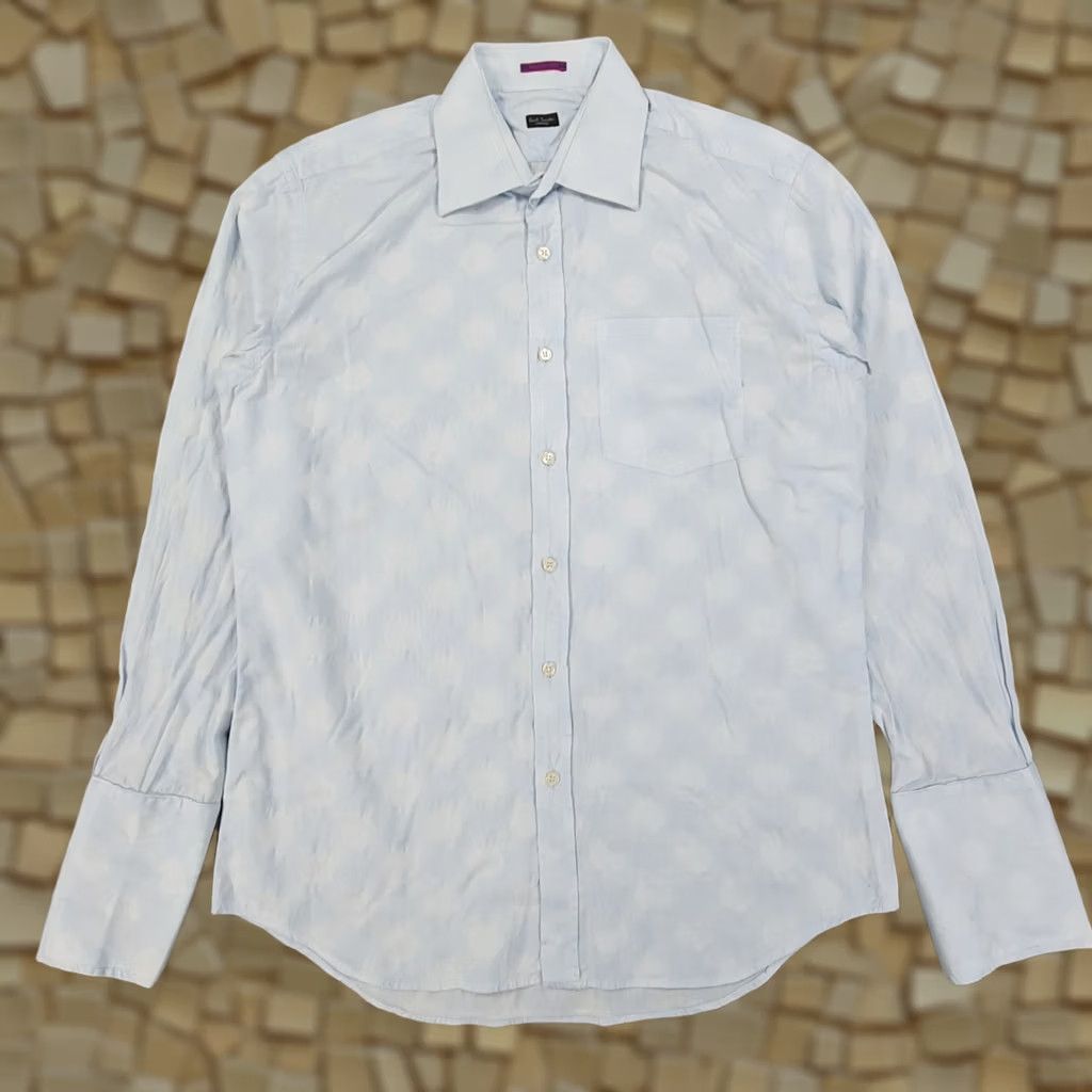 Paul Smith Paul Smith Mens Shirt Blue 16 Polka Dot Double Cuff Long Sleeves Button Up Size US L / EU 52-54 / 3 - 1 Thumbnail