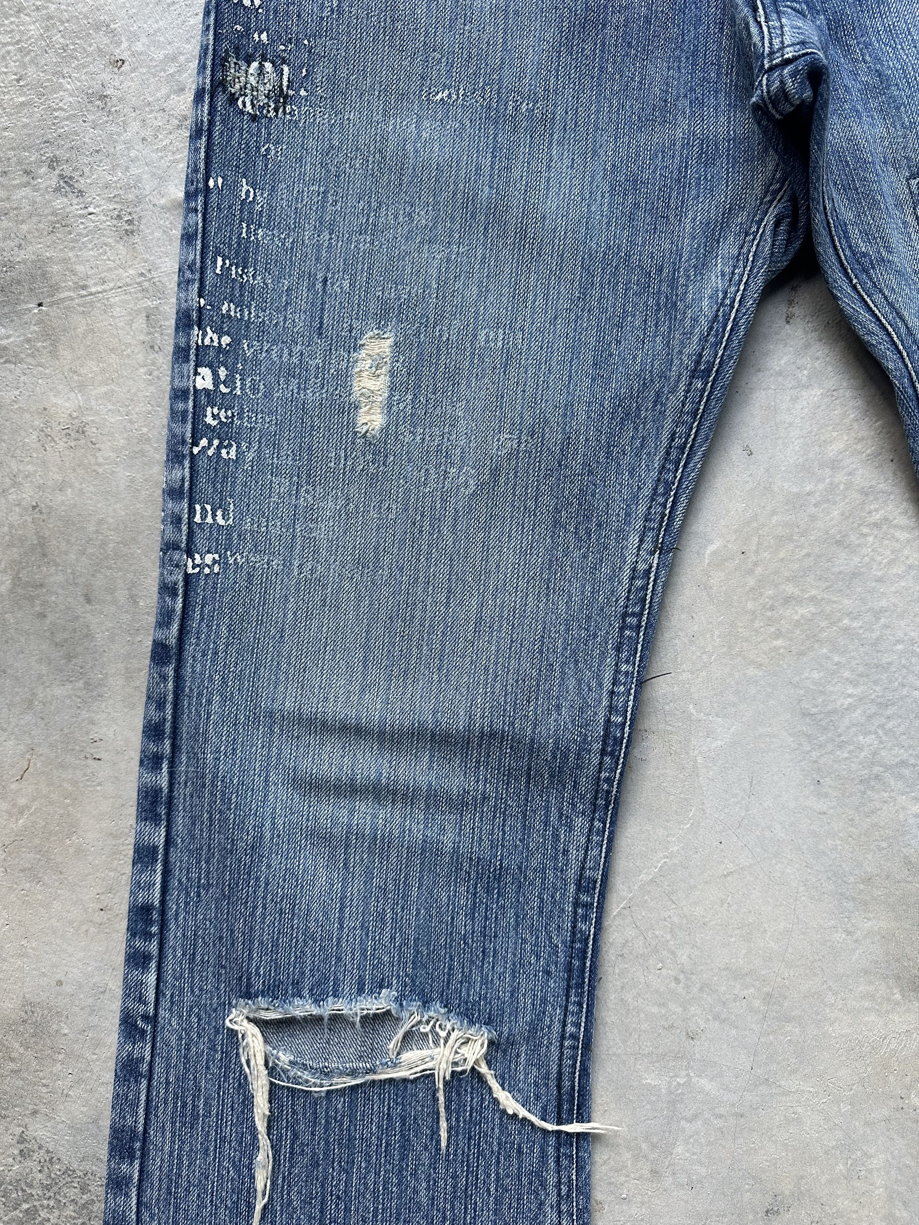 If Six Was Nine Differency by Rupert Edge Mud Paint Patchwork Denim Jeans Size US 30 / EU 46 - 7 Thumbnail