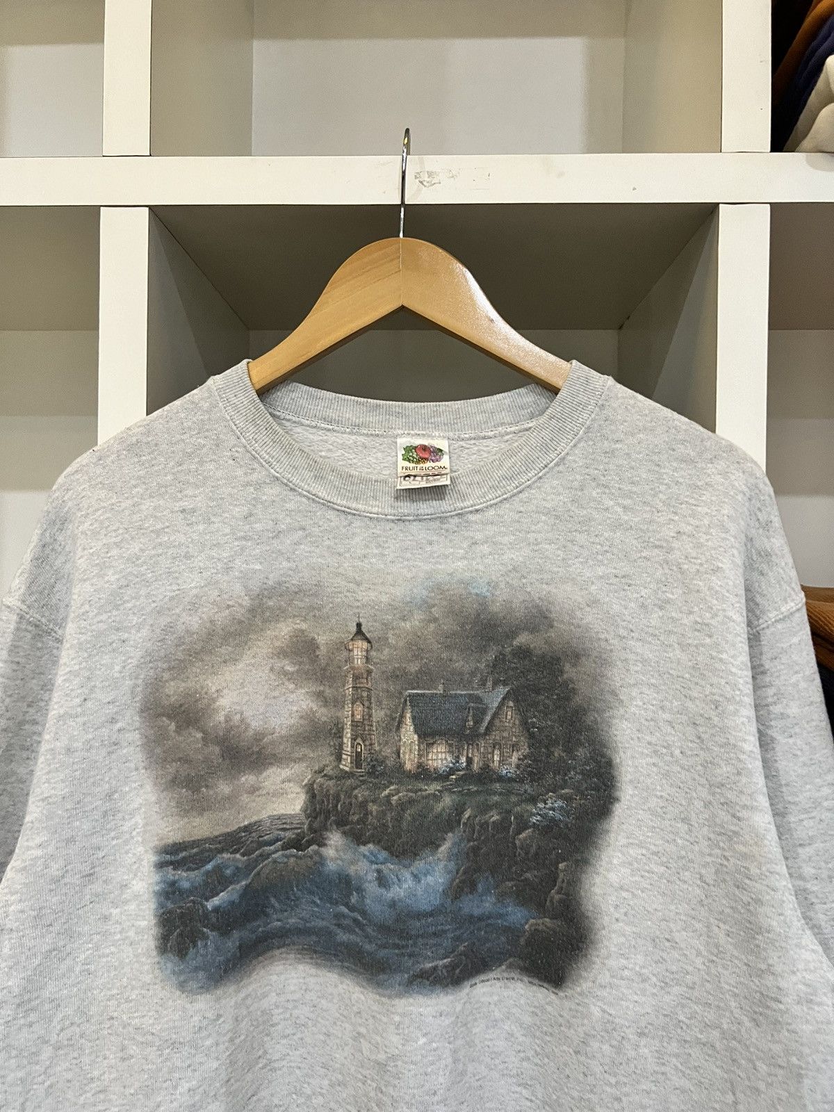 image of Vintage Judy Gibson Art Unic Sweatshirt in Grey, Men's (Size Large)