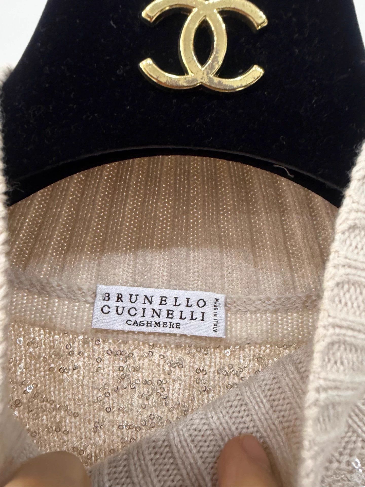 Brunello Cucinelli Brunello Cucinelli Starry Sequin Stand Collar Knit Top Size XS / US 0-2 / IT 36-38 - 3 Thumbnail