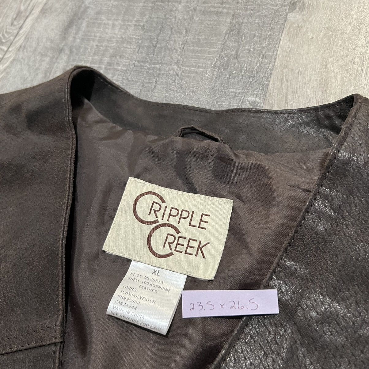 Vintage VTG Cripple Creek Men's Leather Vest Jacket Chocolate Brown Size US XL / EU 56 / 4 - 4 Thumbnail