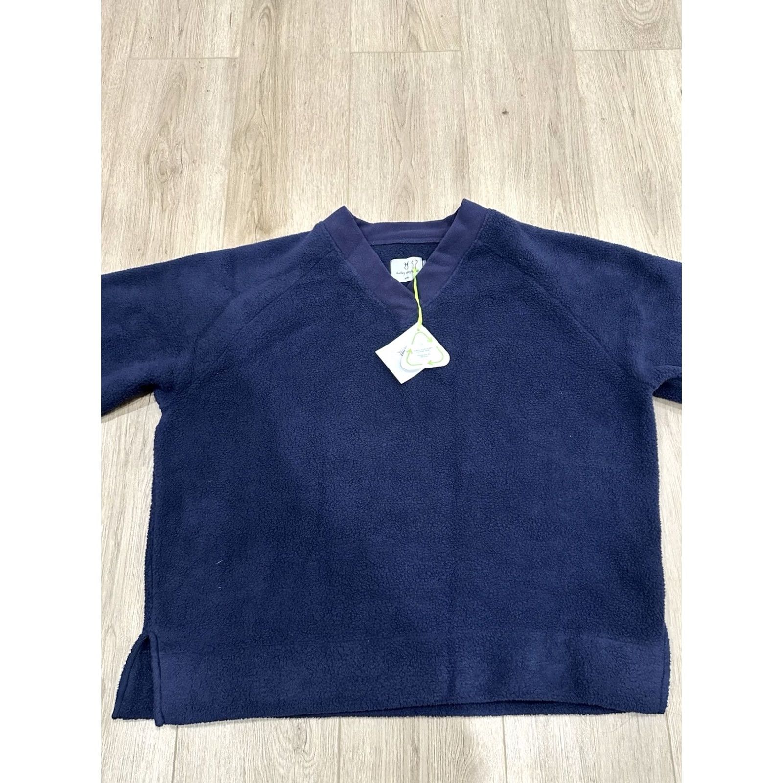 Vintage VINTAGE Dudley Stephens Sweatshirt Womens 2XL Navy V-Neck Pile Fleece Size XXL / US 16-18 / IT 52-54 - 3 Thumbnail