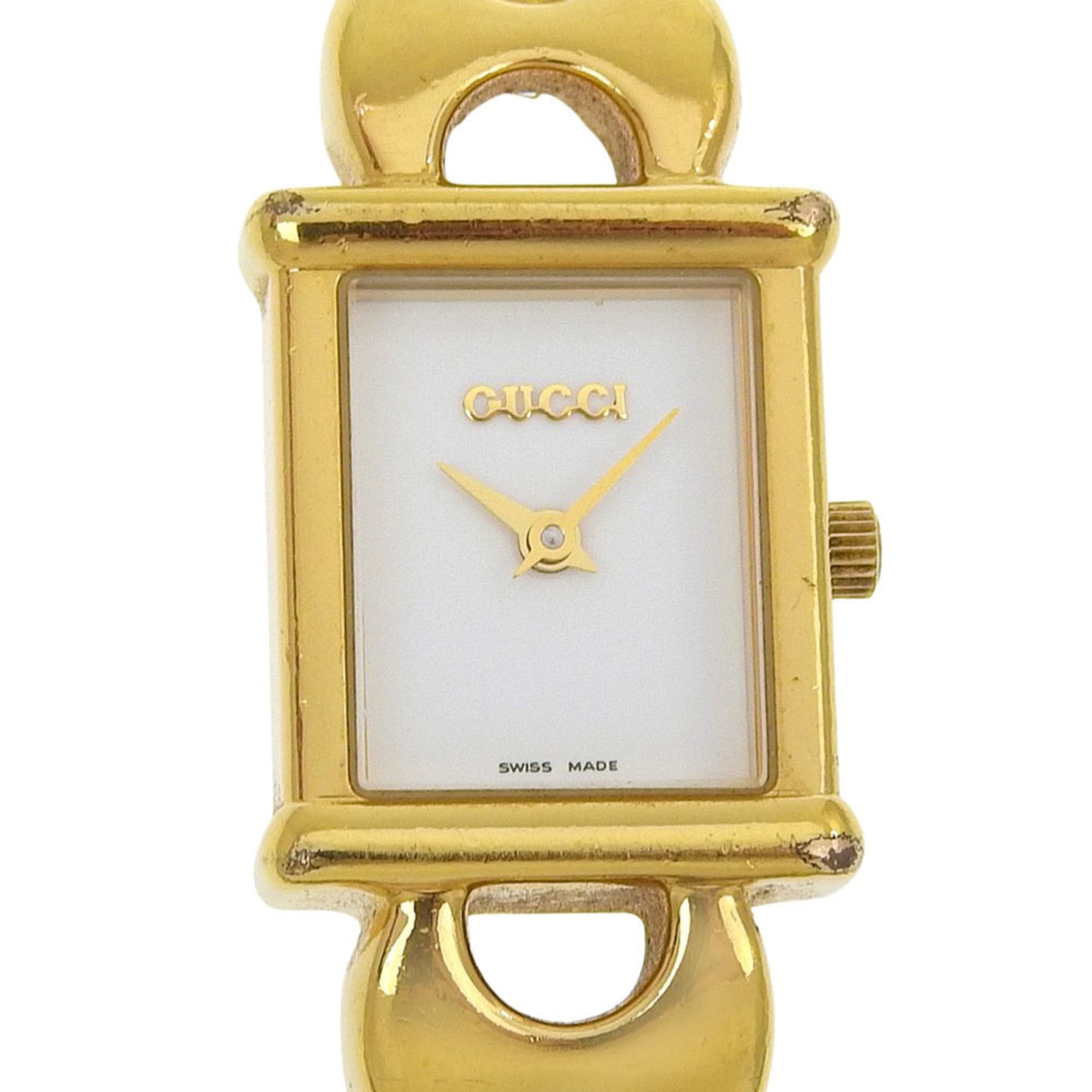 Gucci Gucci 1800L Women's Gold-Plated Quartz Analog Watch with White Dial Size ONE SIZE - 1 Thumbnail