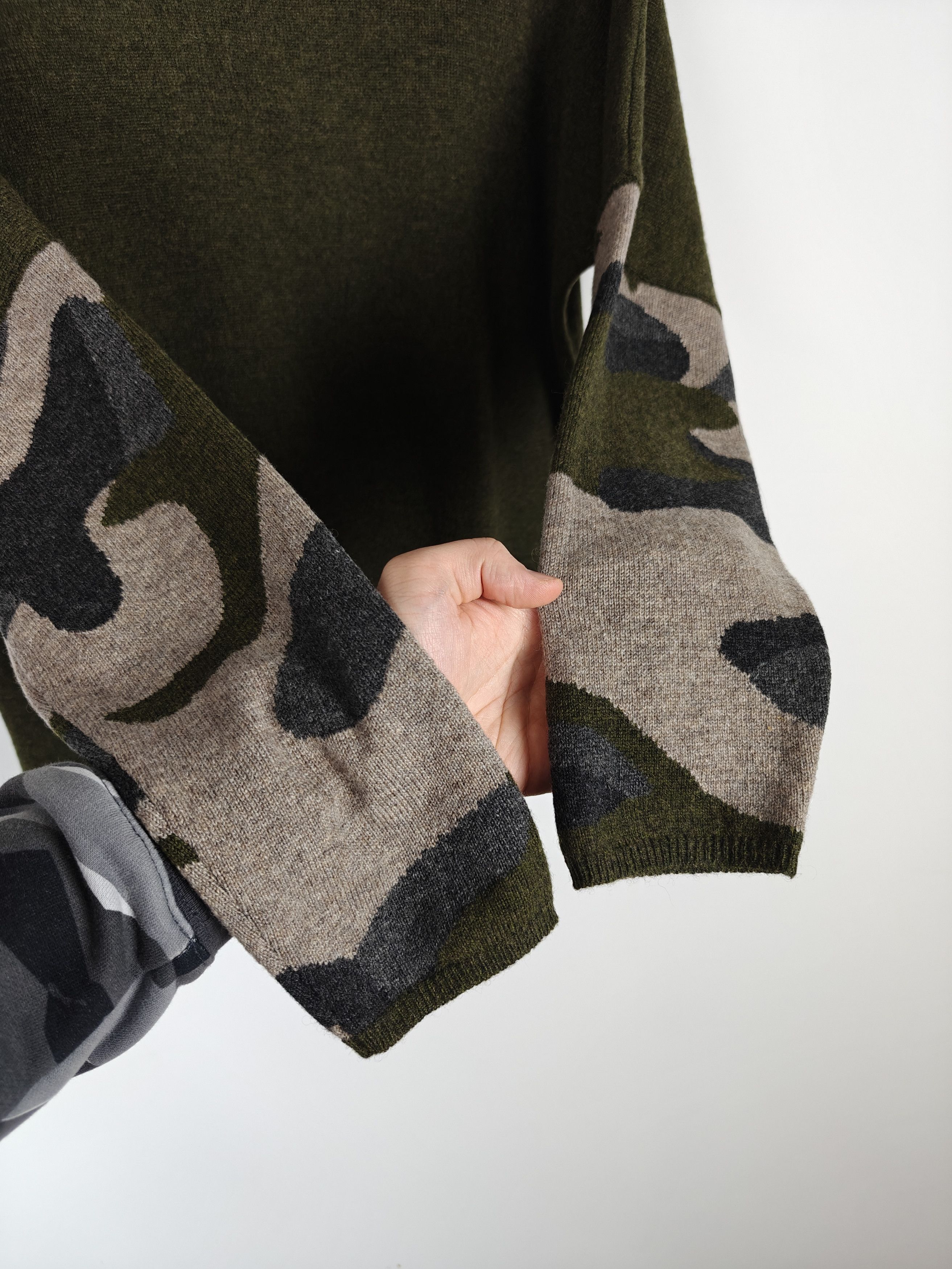 Other Kitted Cashmere Sweater Camo Sleeves Pullover M Size US M / EU 48-50 / 2 - 6 Thumbnail