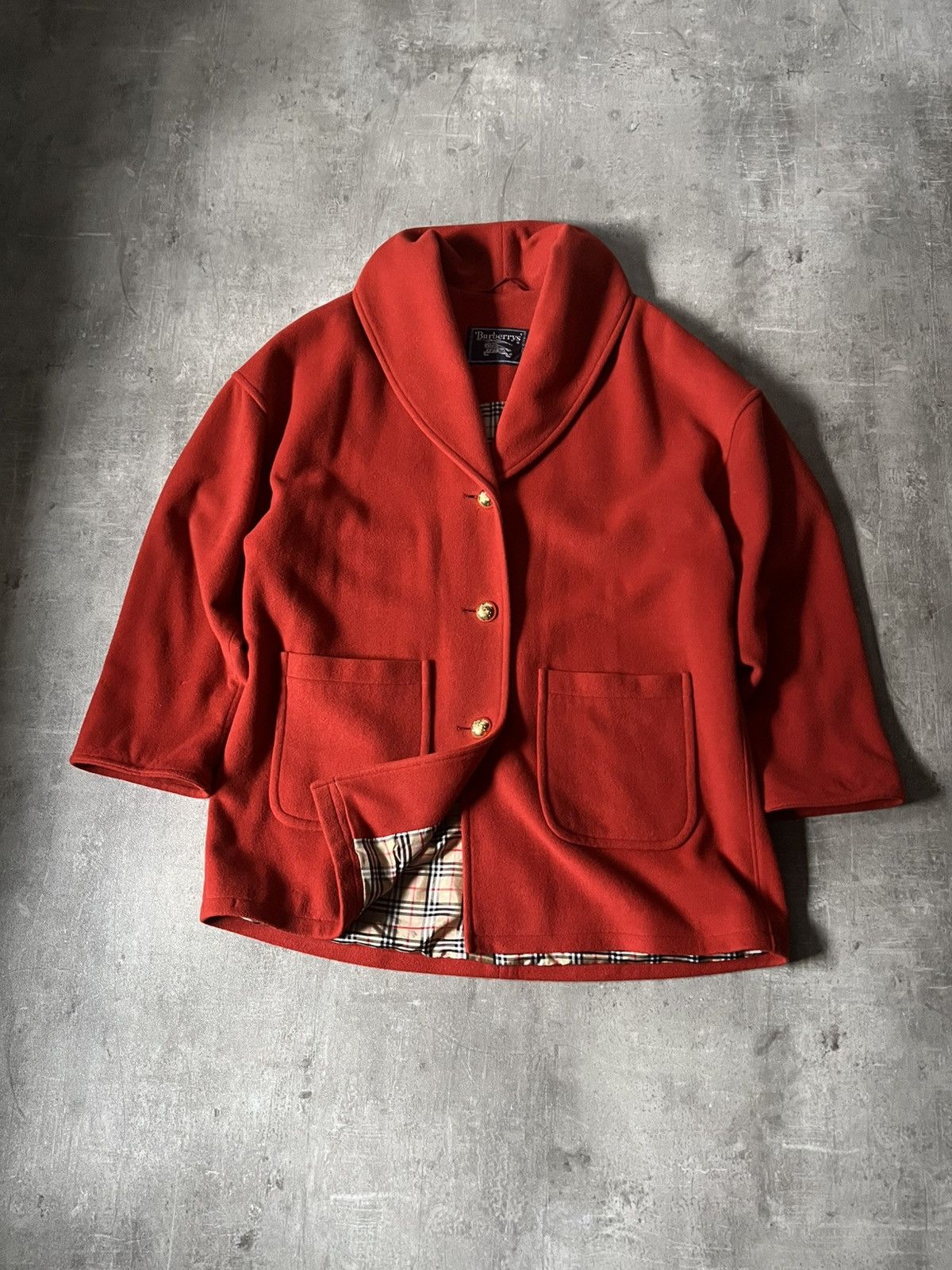 Burberry Vintage Burberrys wool coat red rare Size US L / EU 52-54 / 3 - 1 Thumbnail