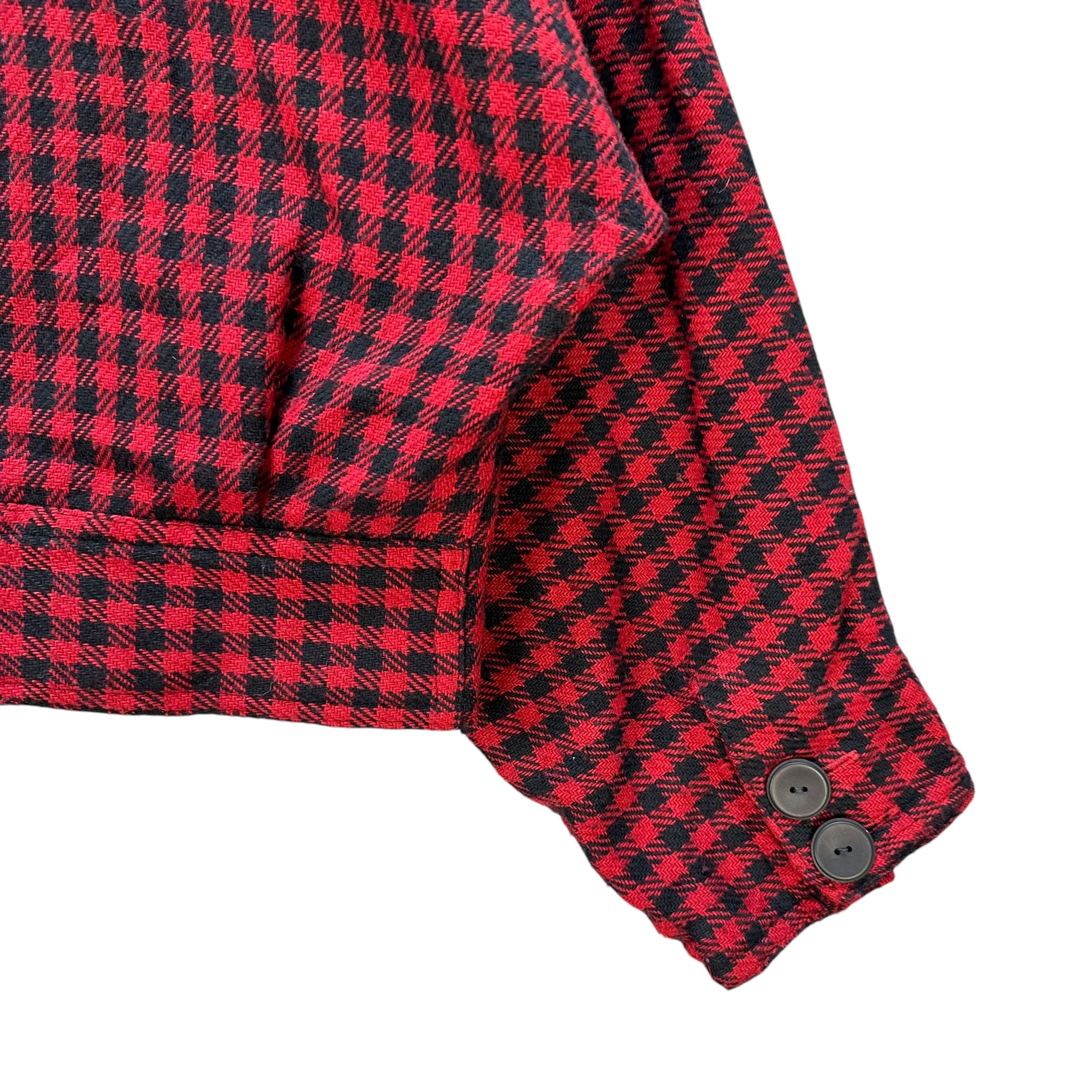 Vintage Vintage 90's PASTEL HOUSE Red Checked Crop Jacket #A71-1727 Size M / US 6-8 / IT 42-44 - 14 Thumbnail